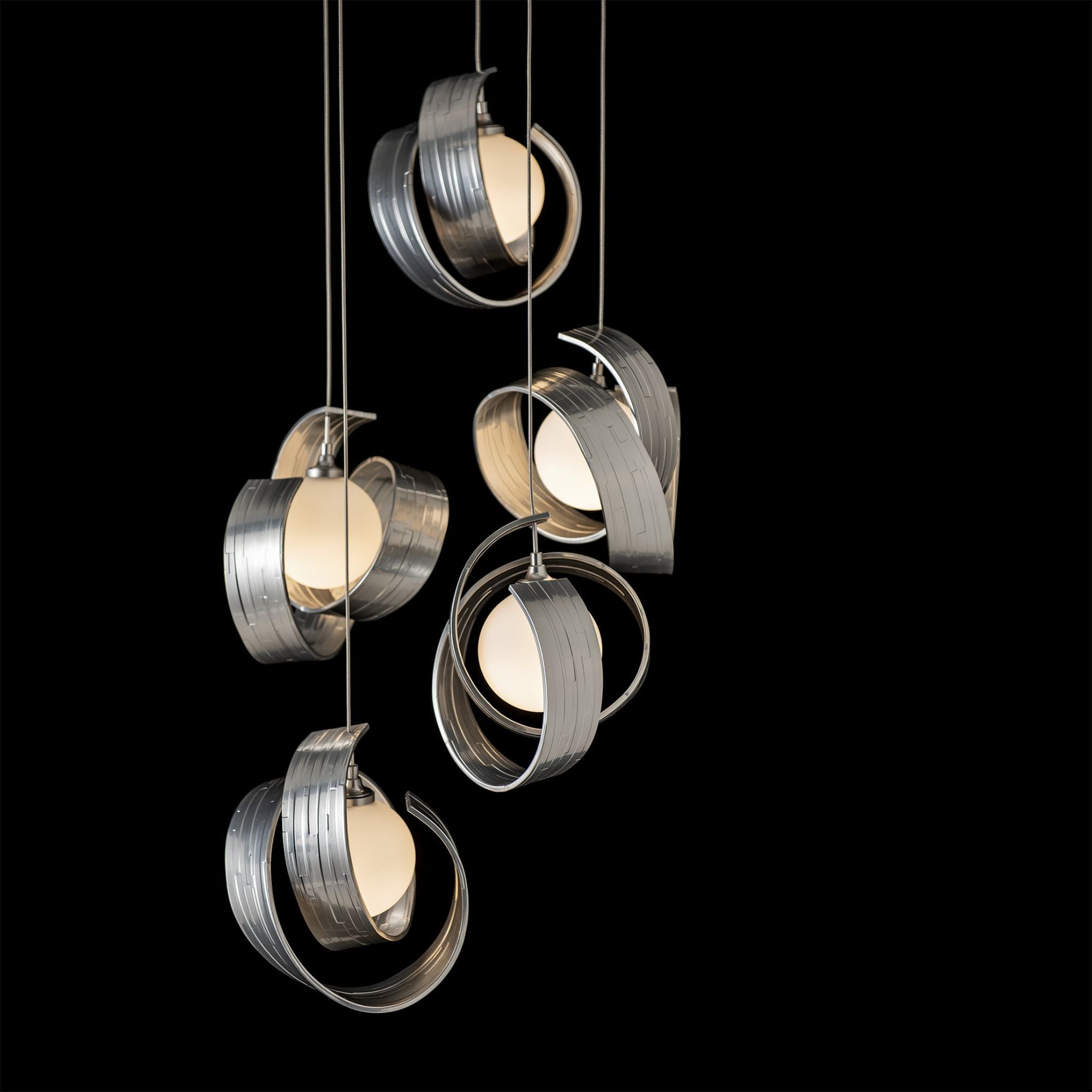 Riza 5-Light Pendant 5-Light Opal Glass (GG) in Sterling