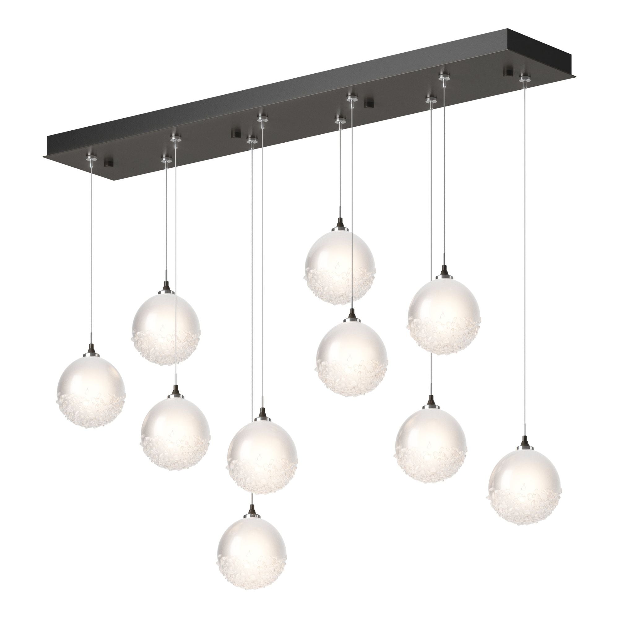 Fritz Globe 10-Light Pendant 10-Light Frosted Glass (FD) in Dark Smoke