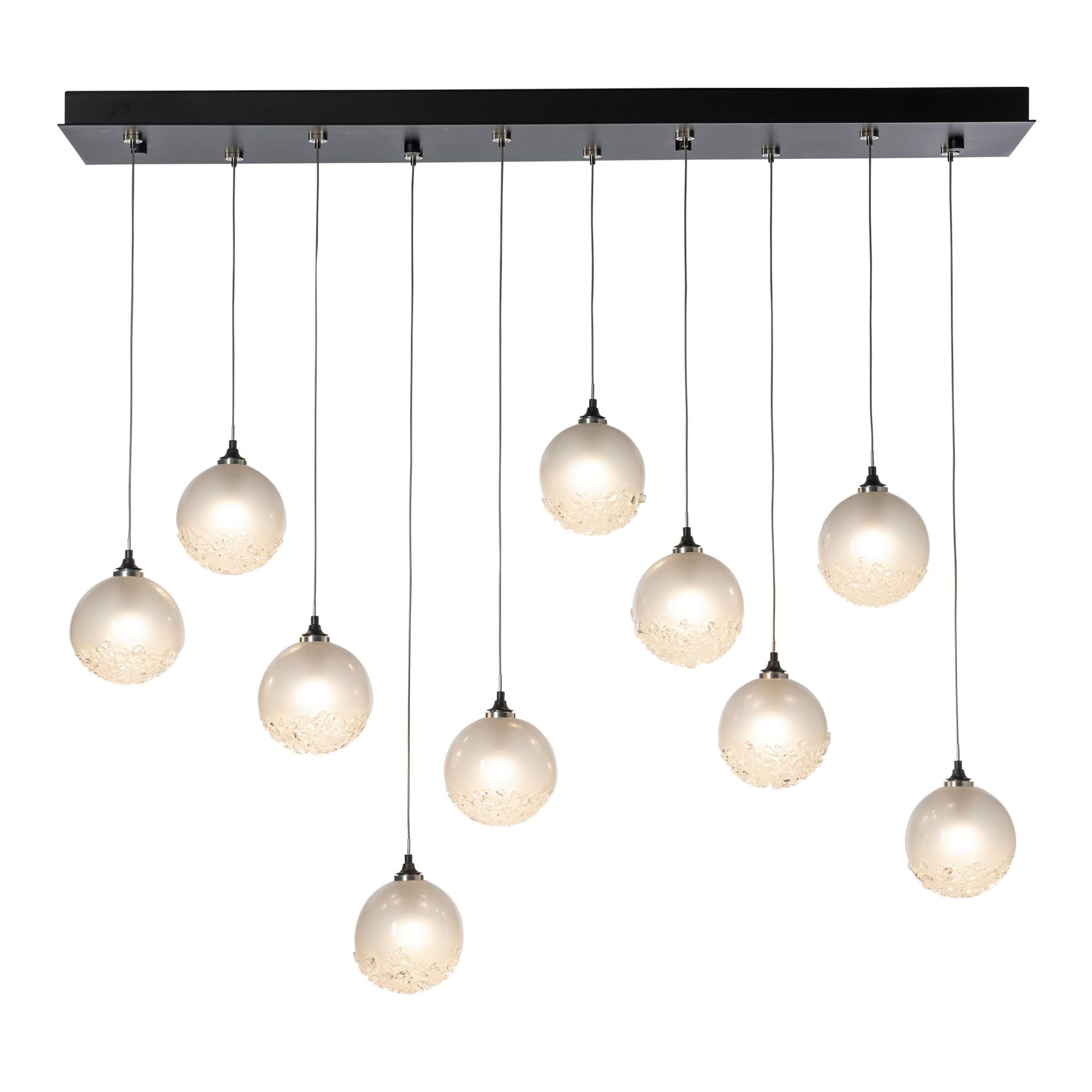 Fritz Globe 10-Light Pendant 10-Light Frosted Glass (FD) in Black