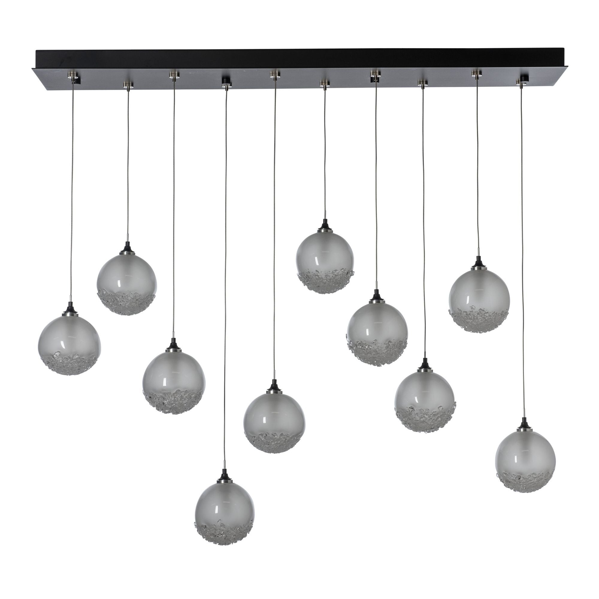 Fritz Globe 10-Light Pendant 10-Light Frosted Glass (FD) in Black