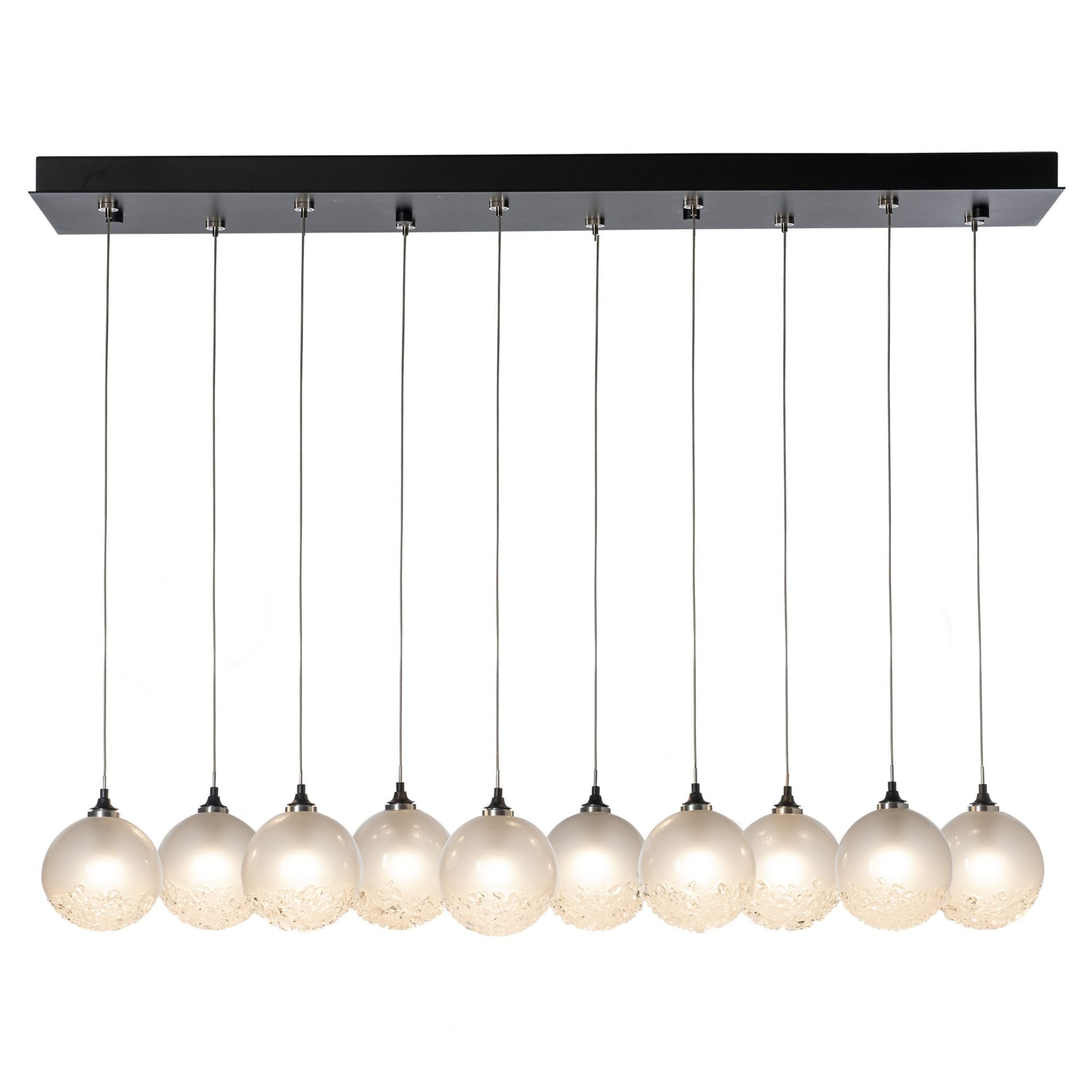 Fritz Globe 10-Light Pendant 10-Light Frosted Glass (FD) in Black