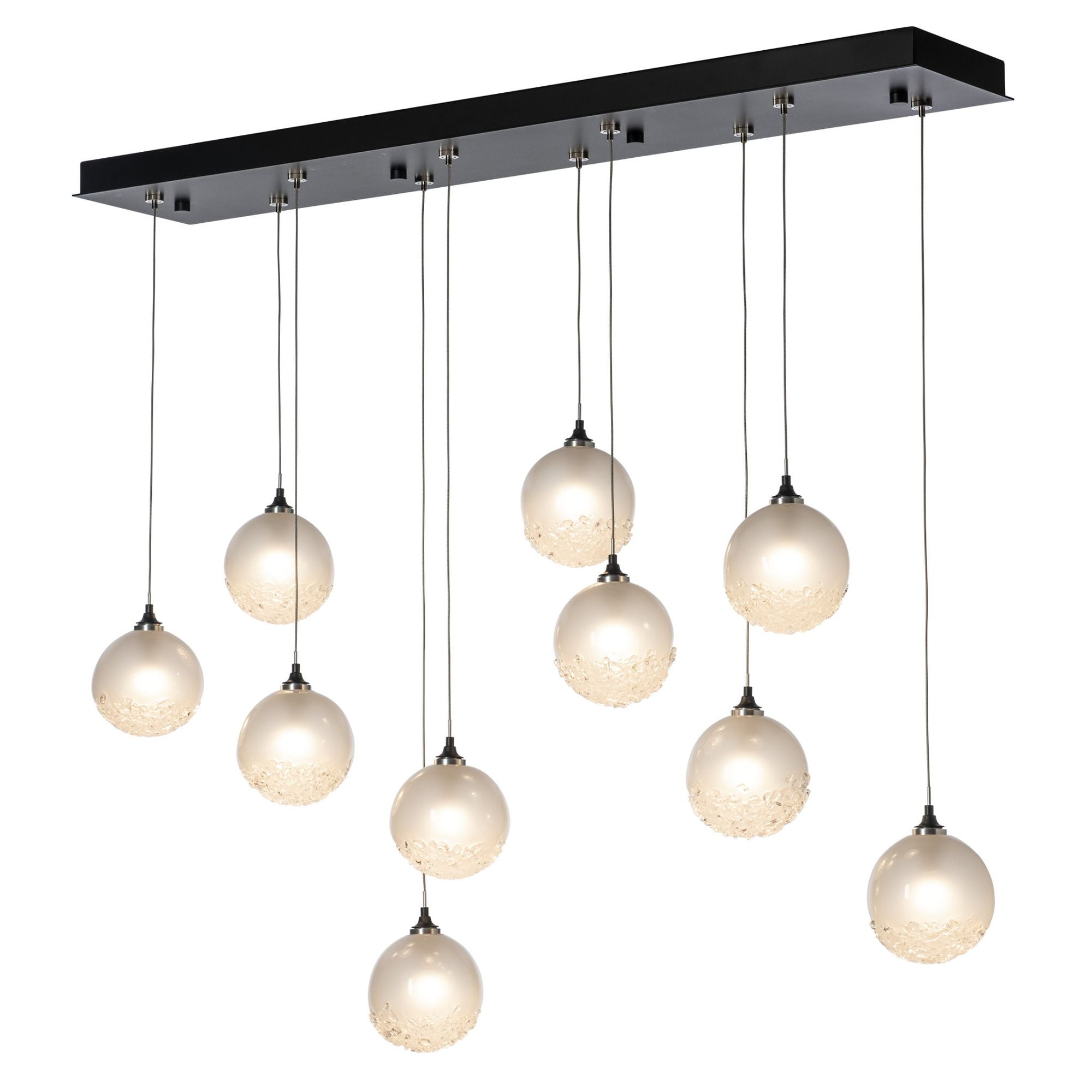 Fritz Globe 10-Light Pendant 10-Light Frosted Glass (FD) in Black