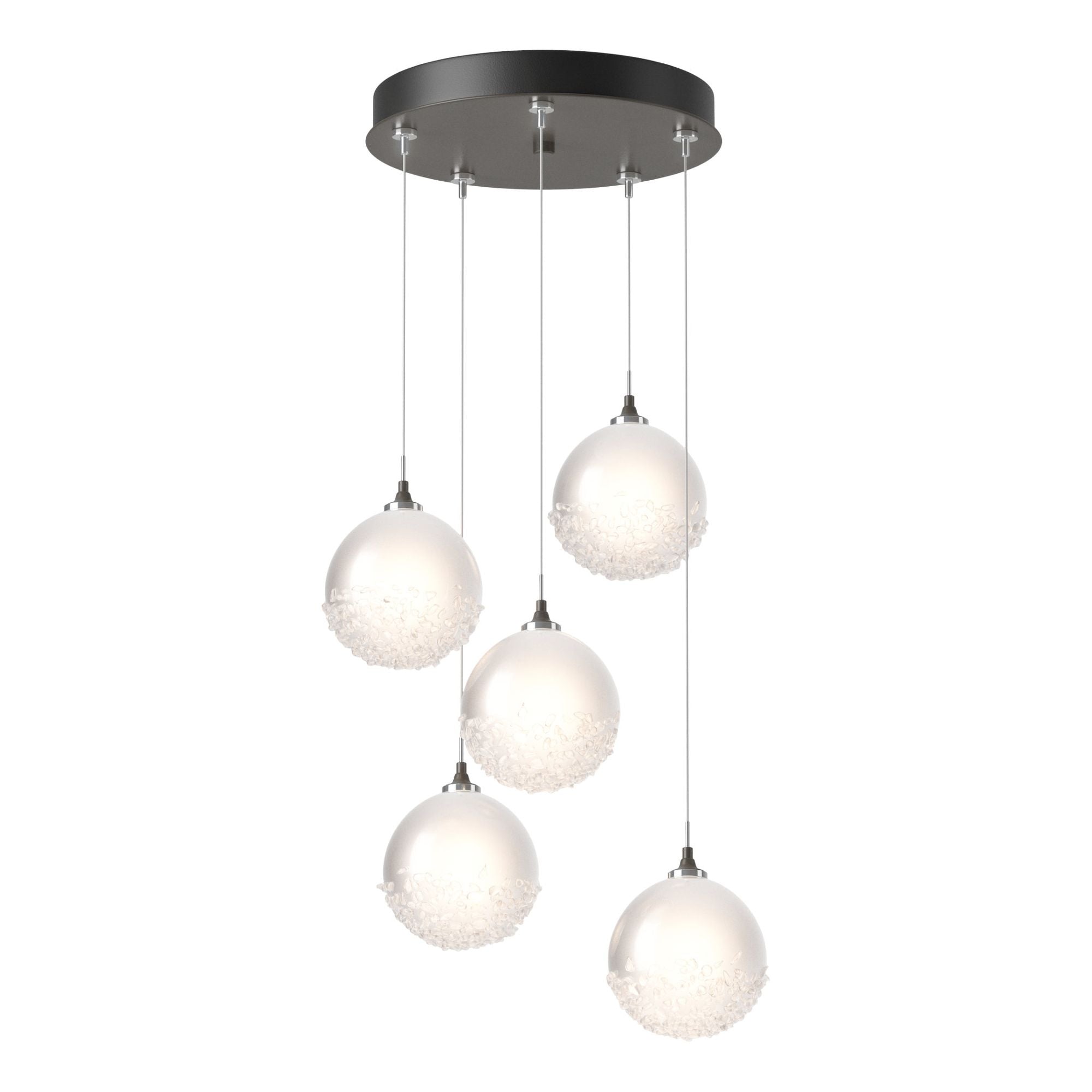 Fritz Globe 5-Light Pendant 5-Light Frosted Glass (FD) in Dark Smoke
