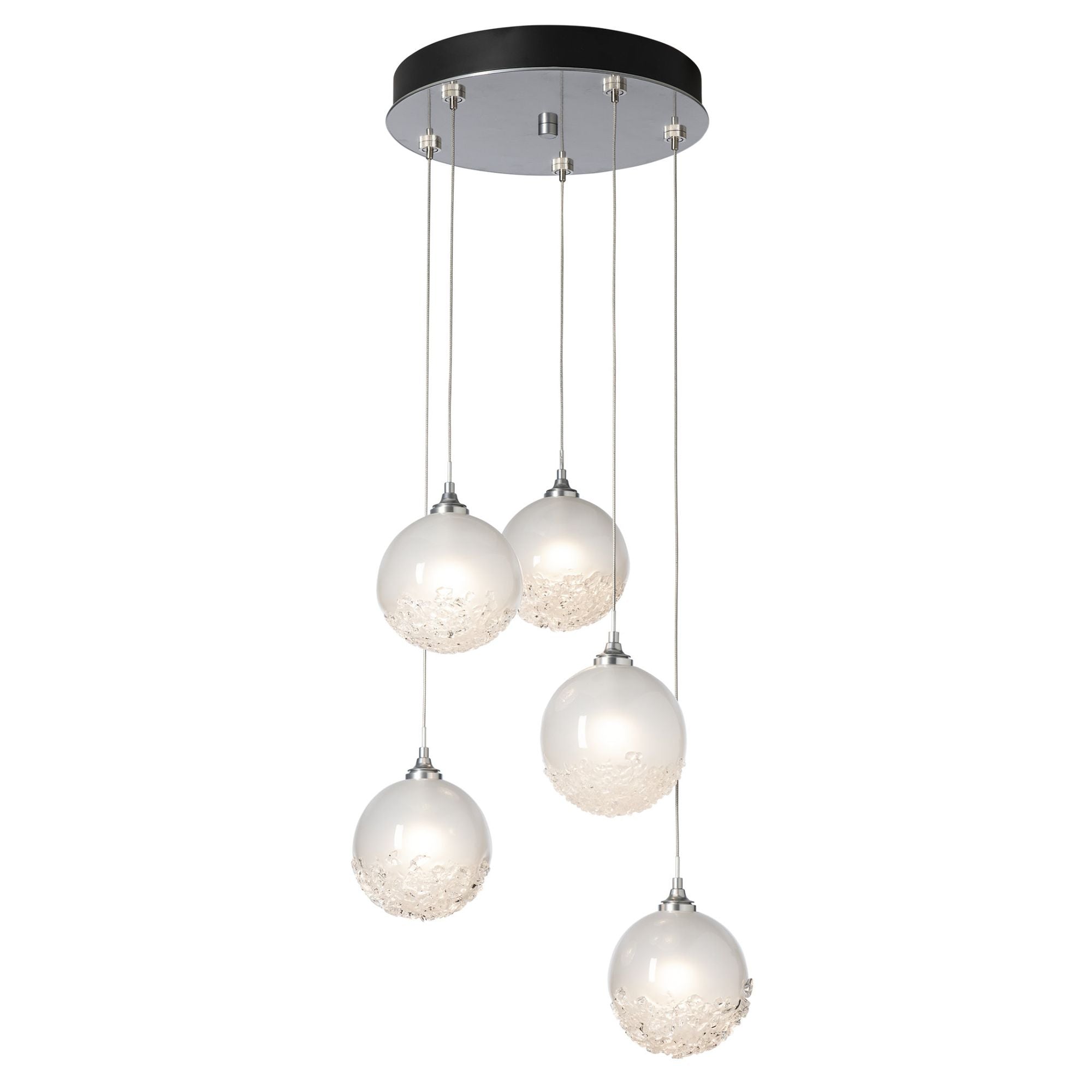 Fritz Globe 5-Light Pendant 5-Light Frosted Glass (FD) in Sterling