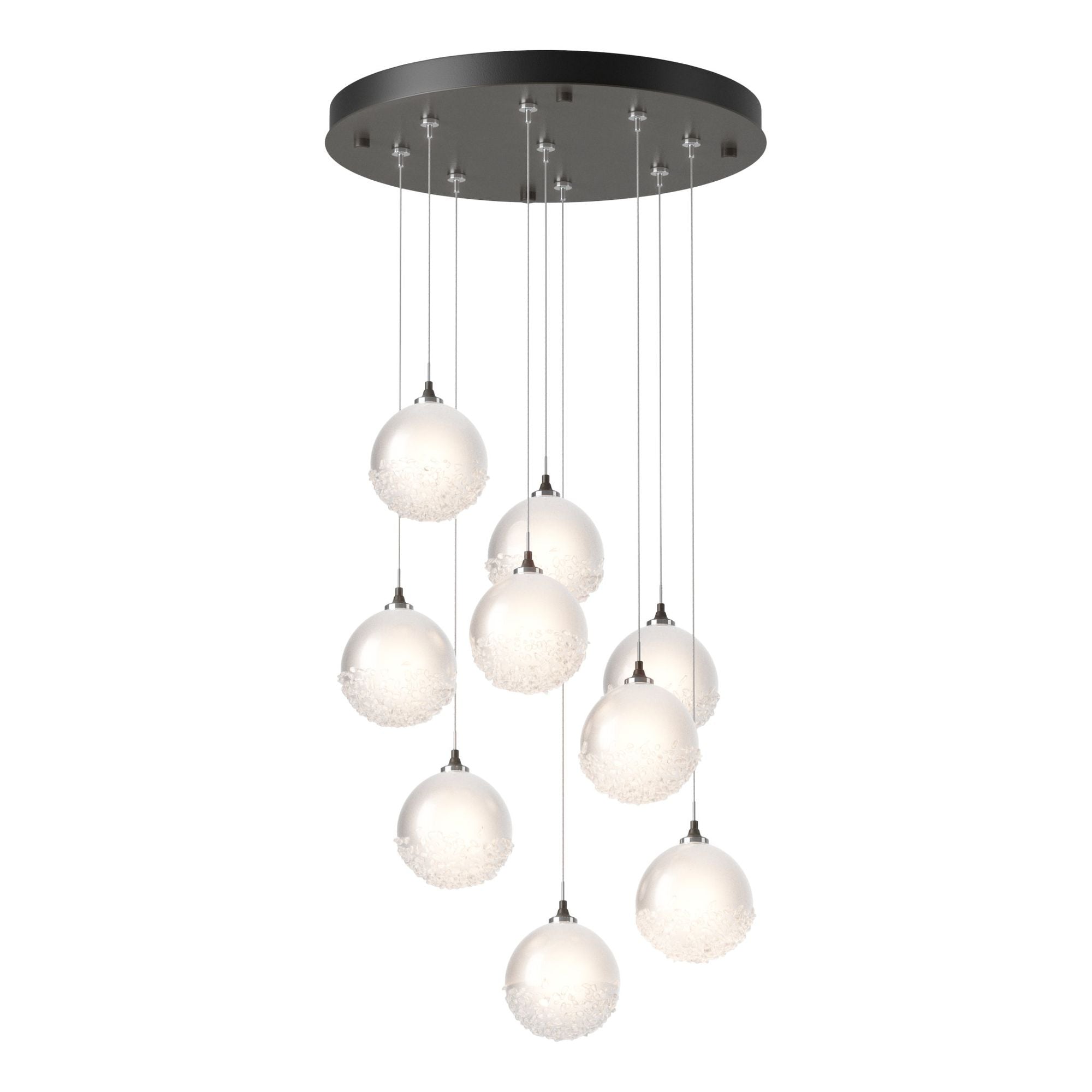 Fritz Globe 9-Light Pendant 9-Light Frosted Glass (FD) in Dark Smoke