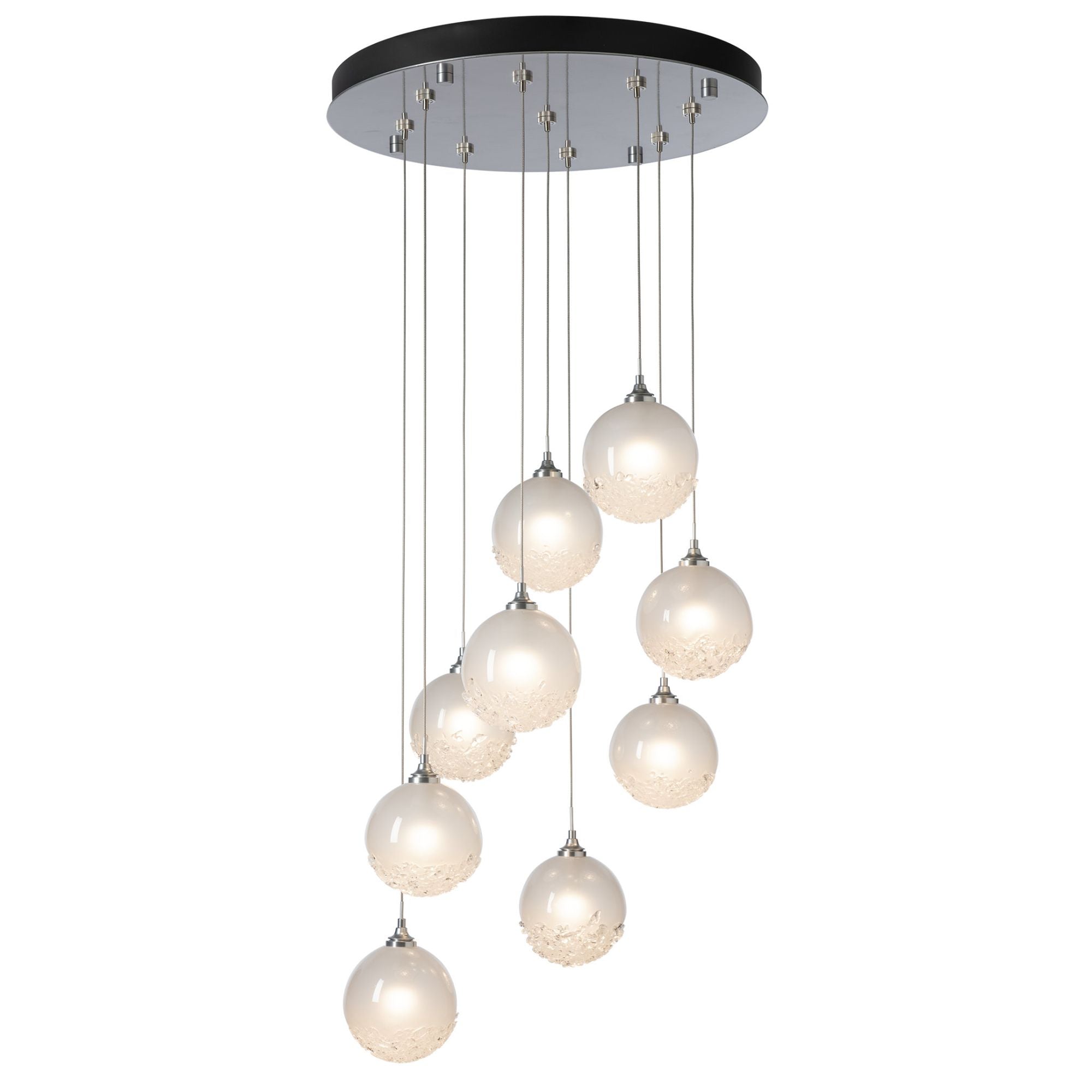 Fritz Globe 9-Light Pendant 9-Light Frosted Glass (FD) in Sterling
