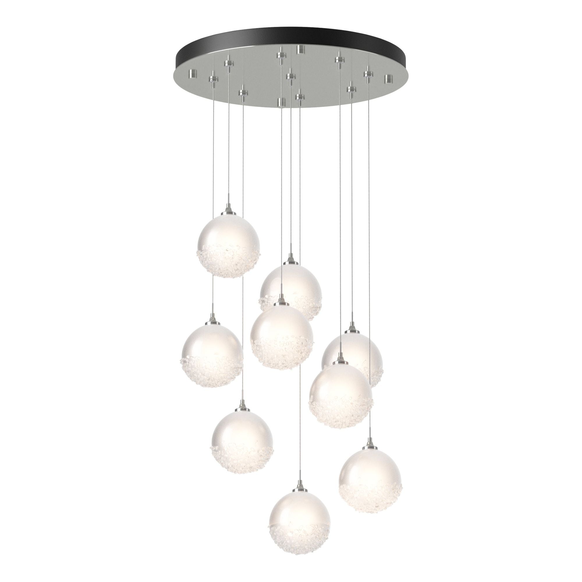 Fritz Globe 9-Light Pendant 9-Light Frosted Glass (FD) in Sterling