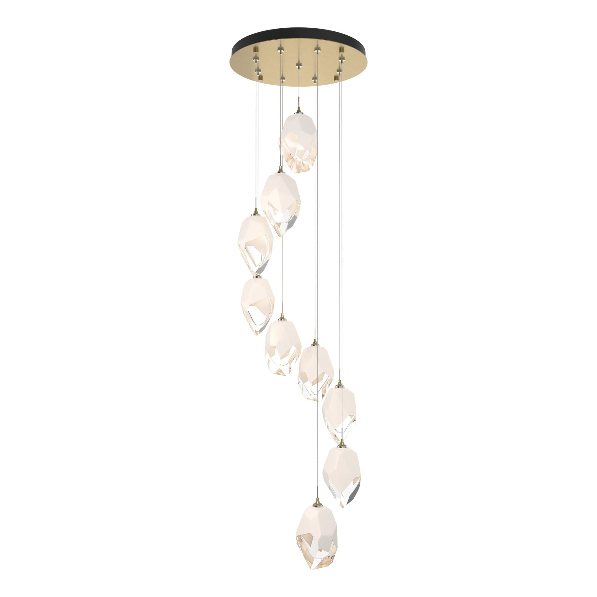 Chrysalis 9-Light Large Crystal Pendant 9-Light White Crystal (WP) in Modern Brass