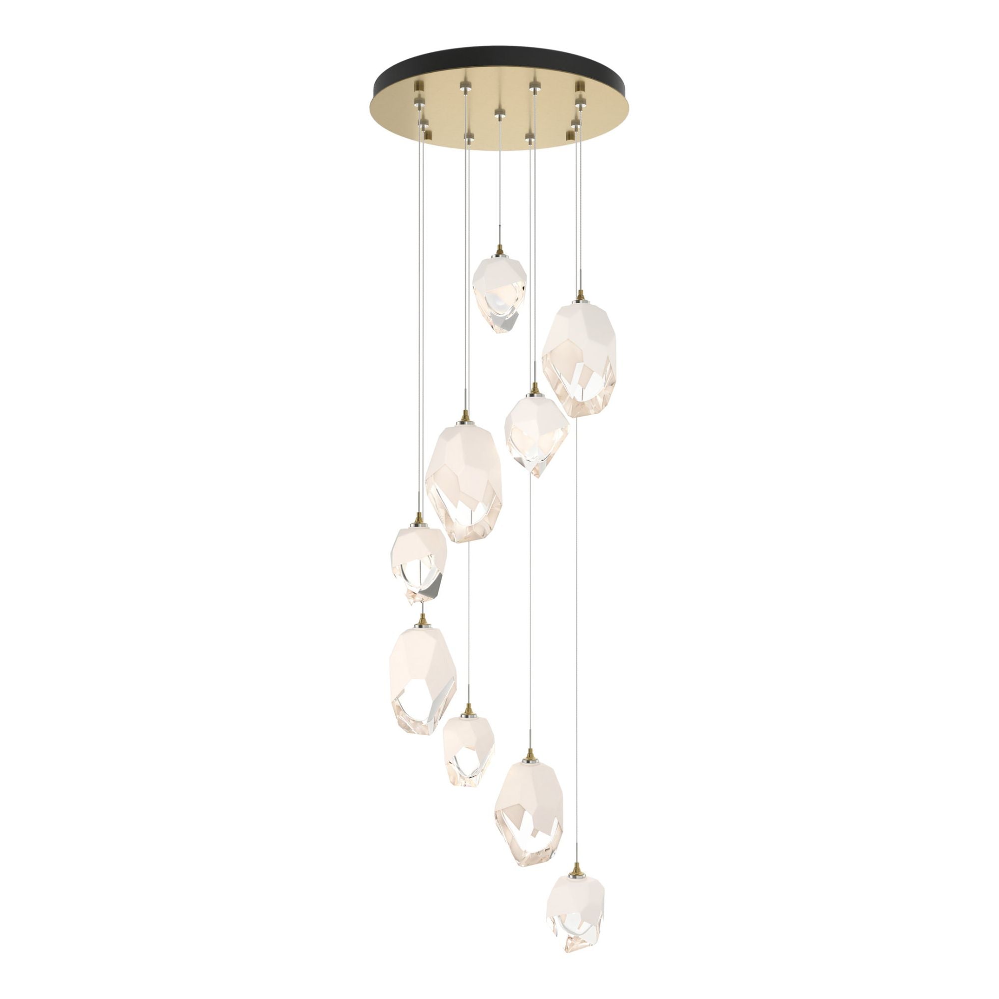 Chrysalis 9-Light Mixed Crystal Pendant 9-Light White Crystal (WP) in Modern Brass