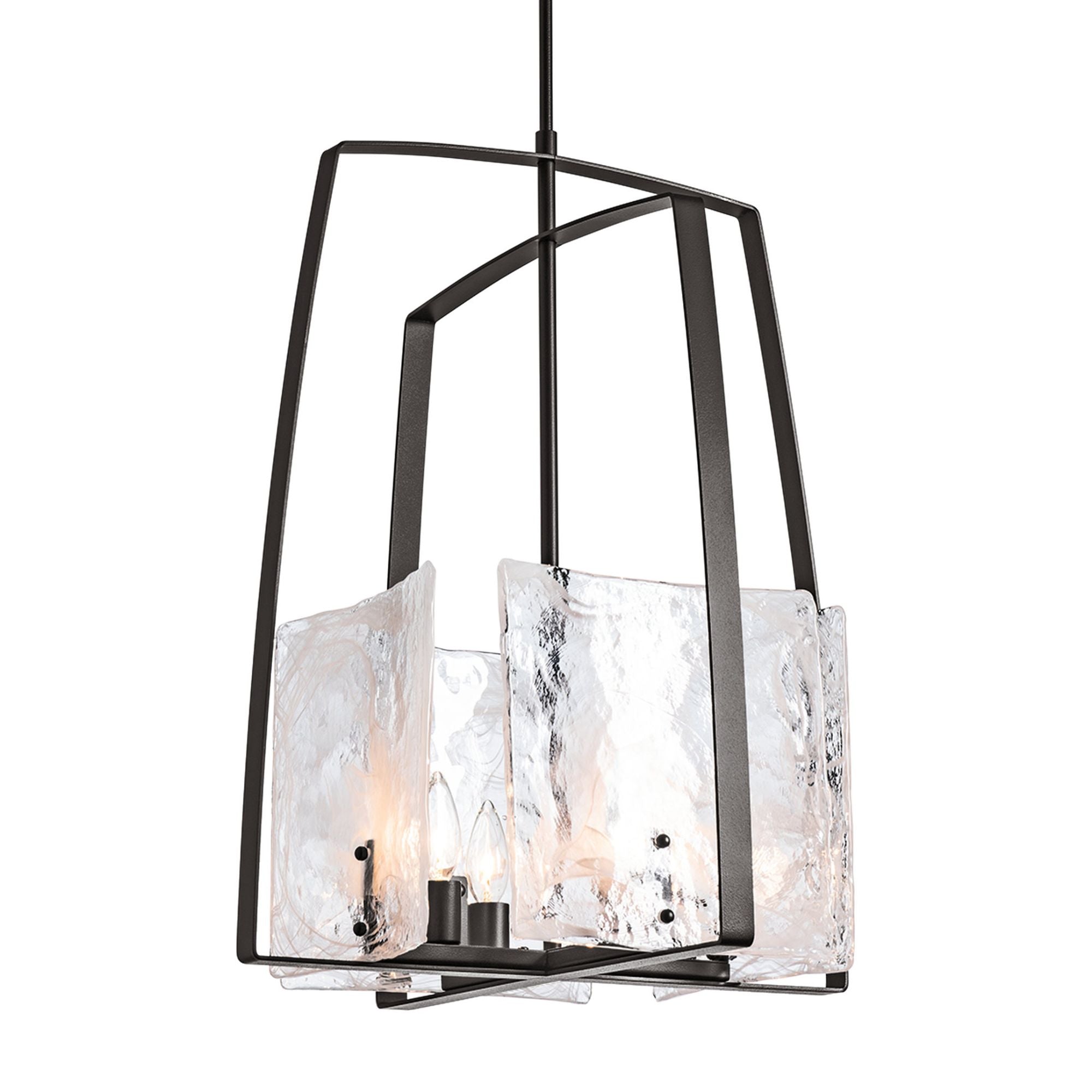 Arc Pendant 4-Light White Swirl Glass (YR) in Dark Smoke