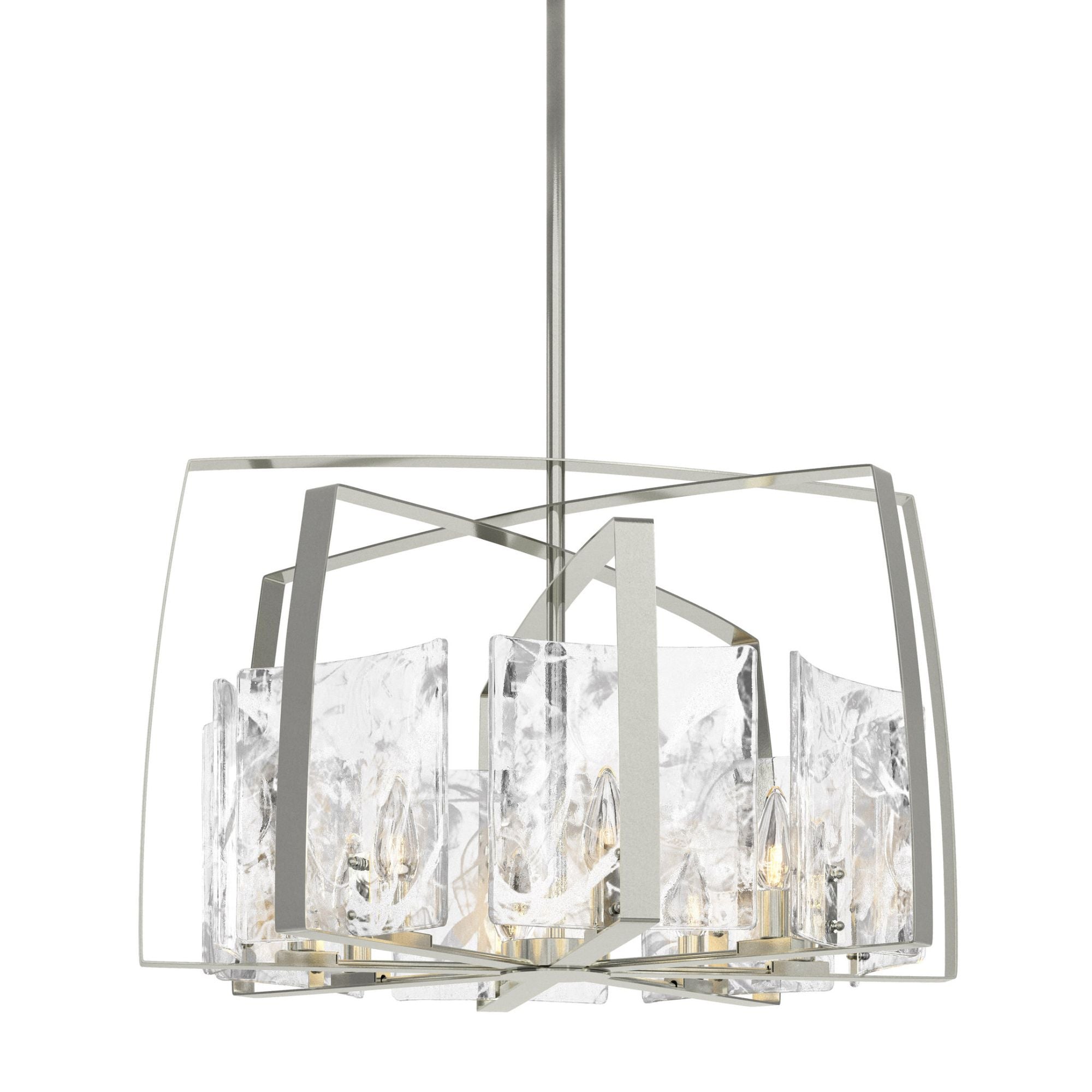Arc 8-Light Pendant 8-Light White Swirl Glass (YR) in Sterling