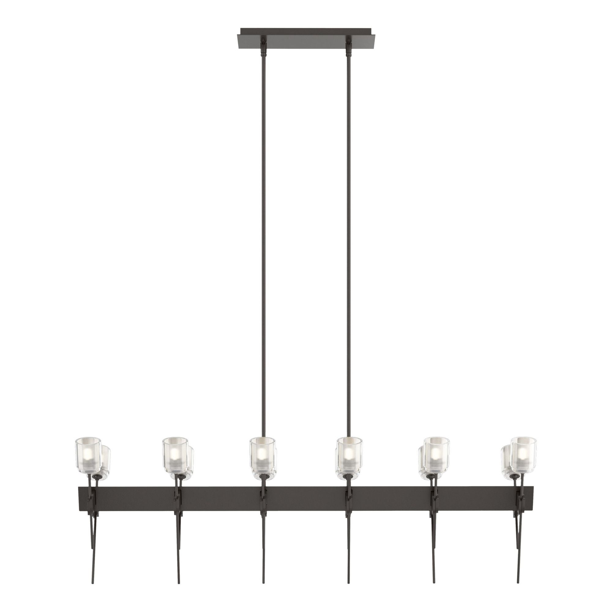Echo 12-Light Linear Pendant 12-Light Cast Glass (YC) in Oil Rubbed Bronze