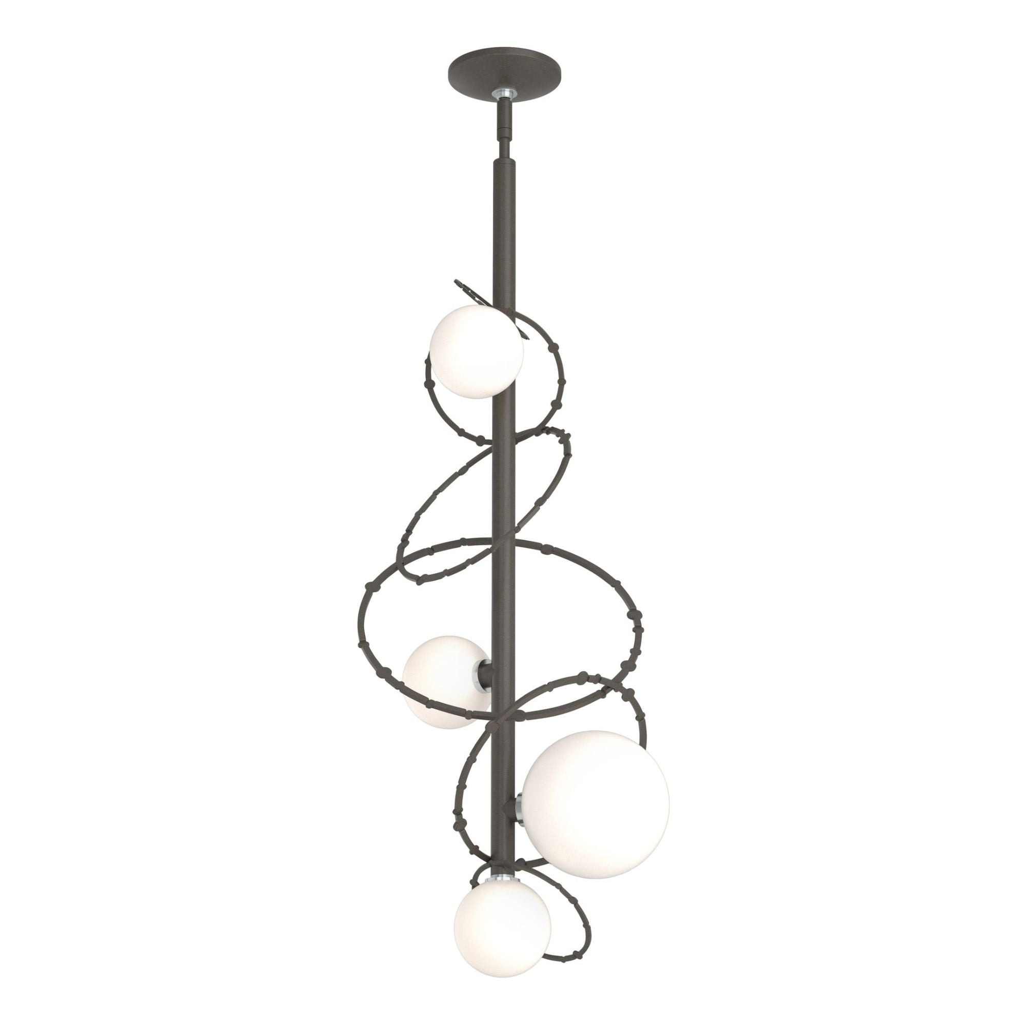 Olympus Vertical Pendant 4-Light Opal Glass (GG) in Dark Smoke
