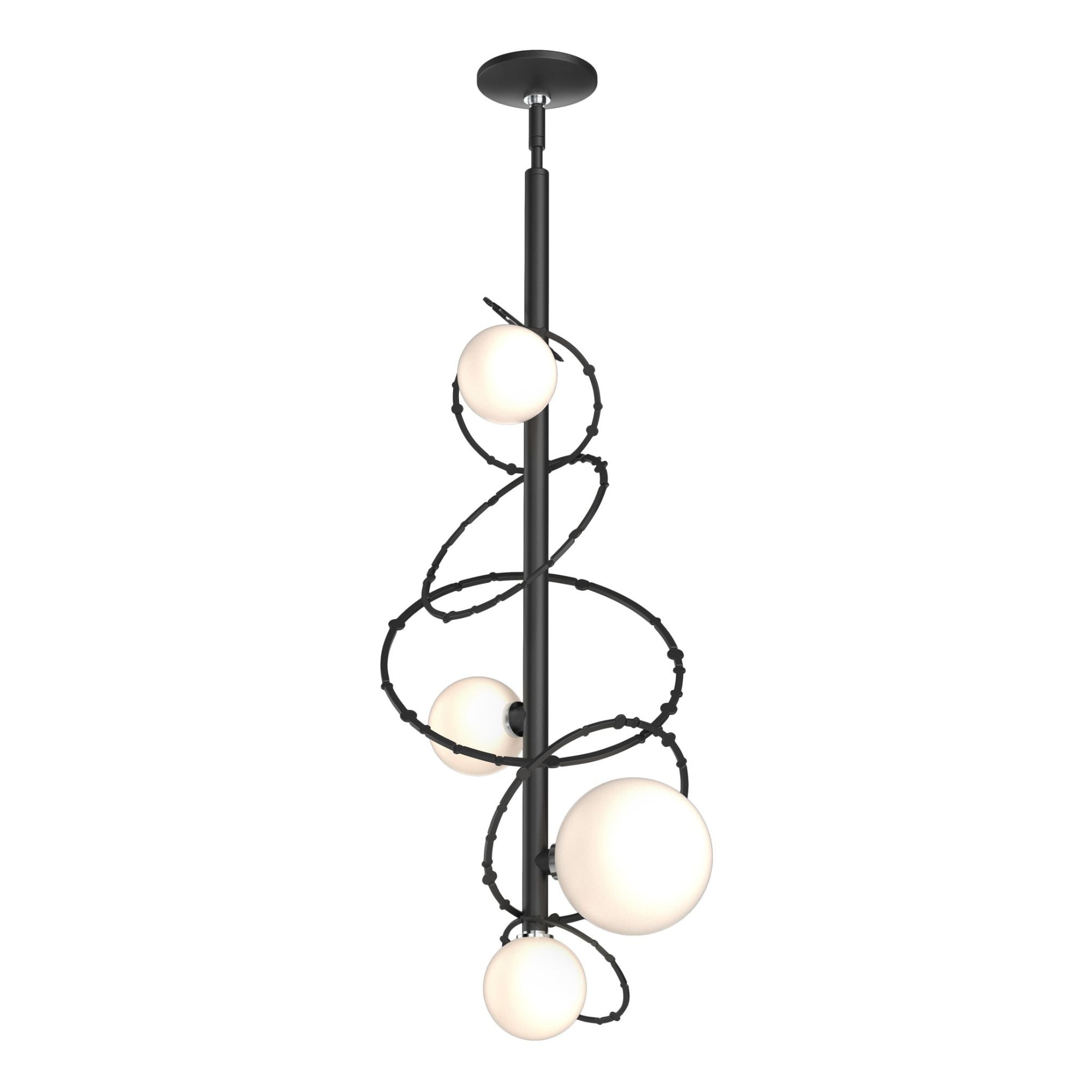 Olympus Vertical Pendant 4-Light Opal Glass (GG) in Black