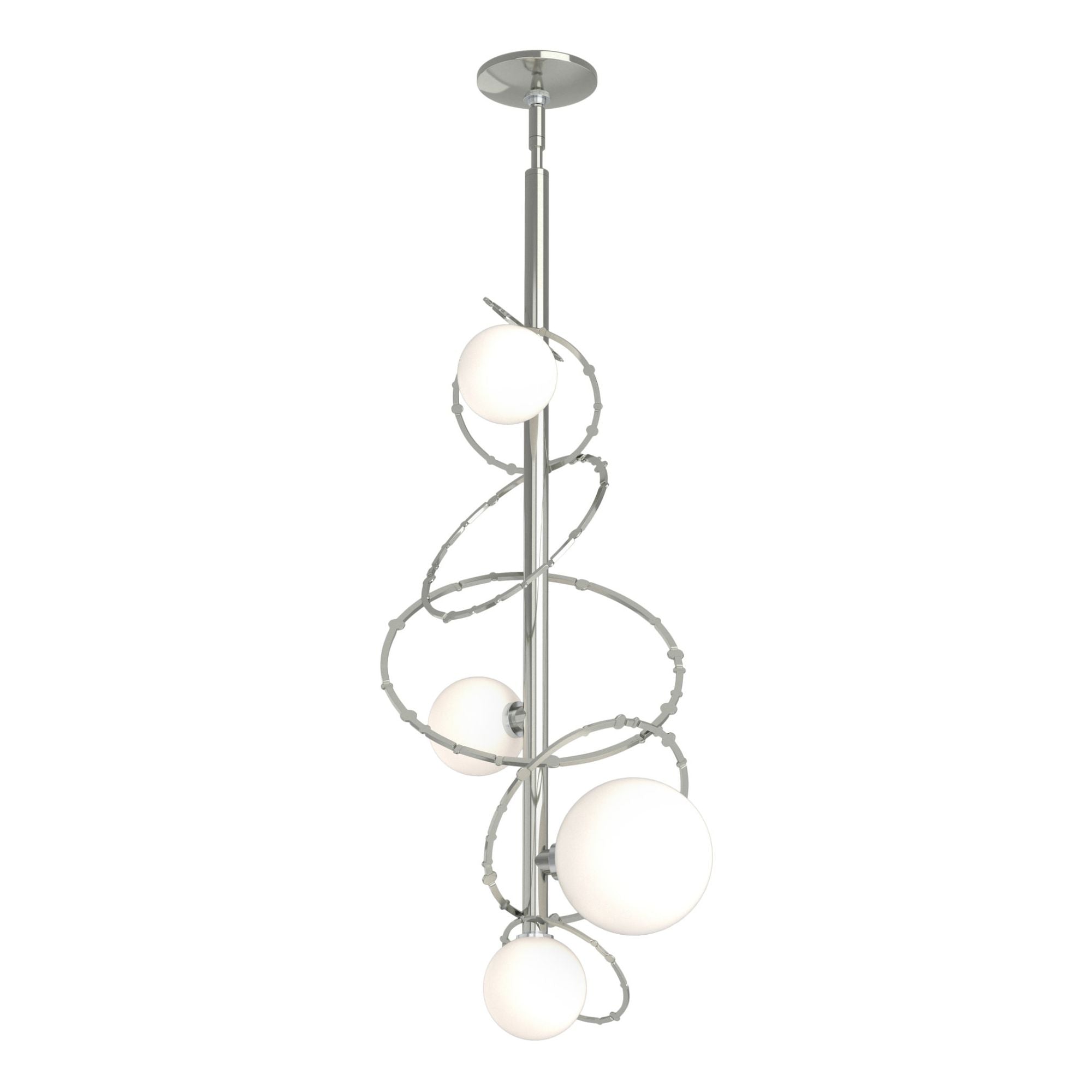 Olympus Vertical Pendant 4-Light Opal Glass (GG) in Sterling
