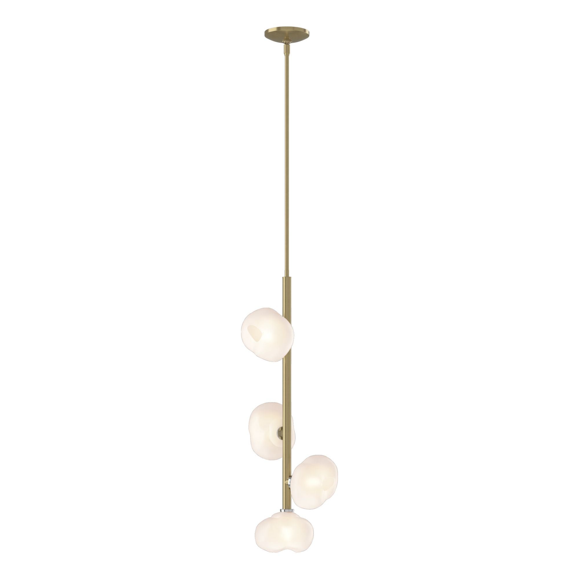Ume Vertical Pendant 4-Light Frosted Glass (FD) in Modern Brass