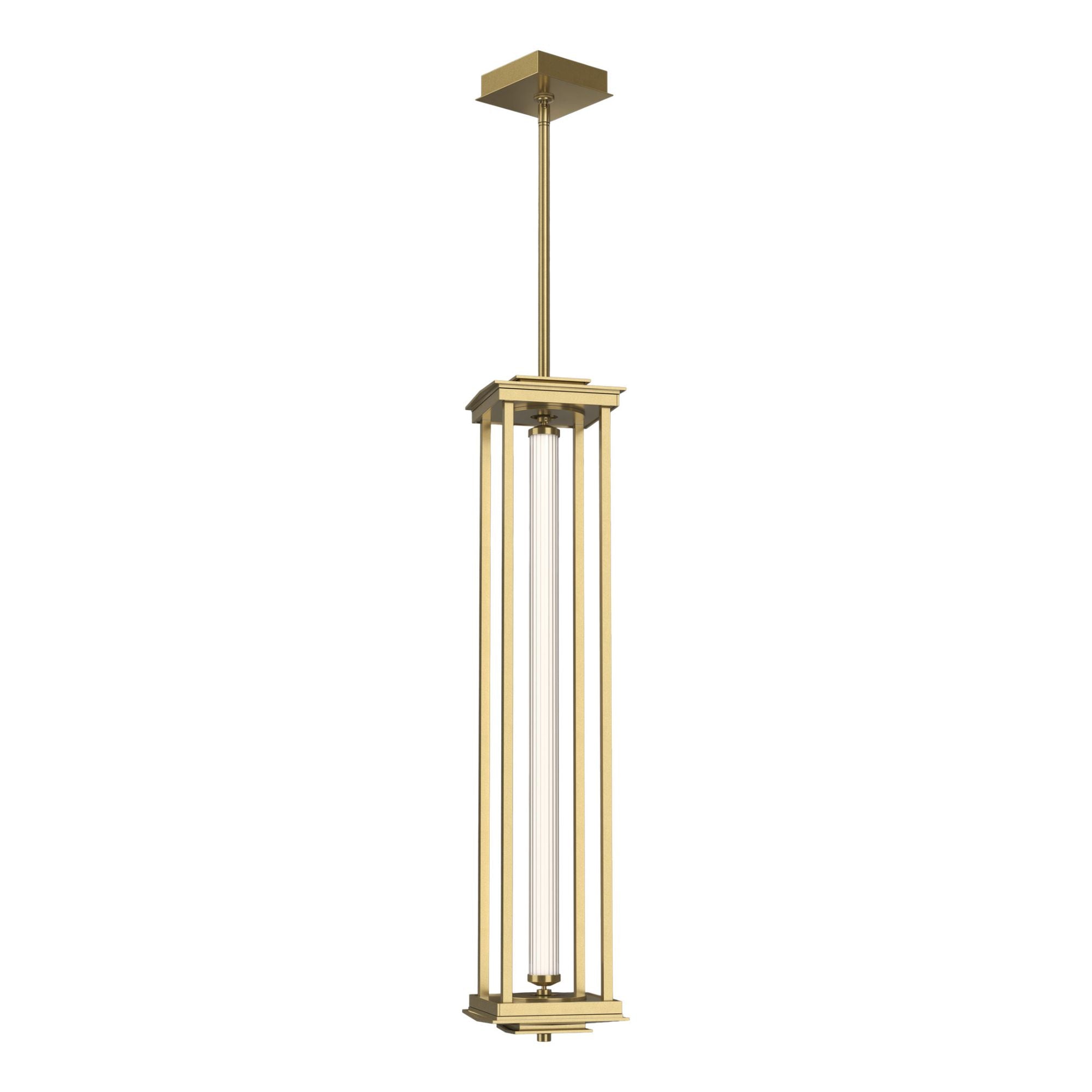 Athena 1-Light Large LED Lantern LED Clear Glass (ZM) in Modern Brass
