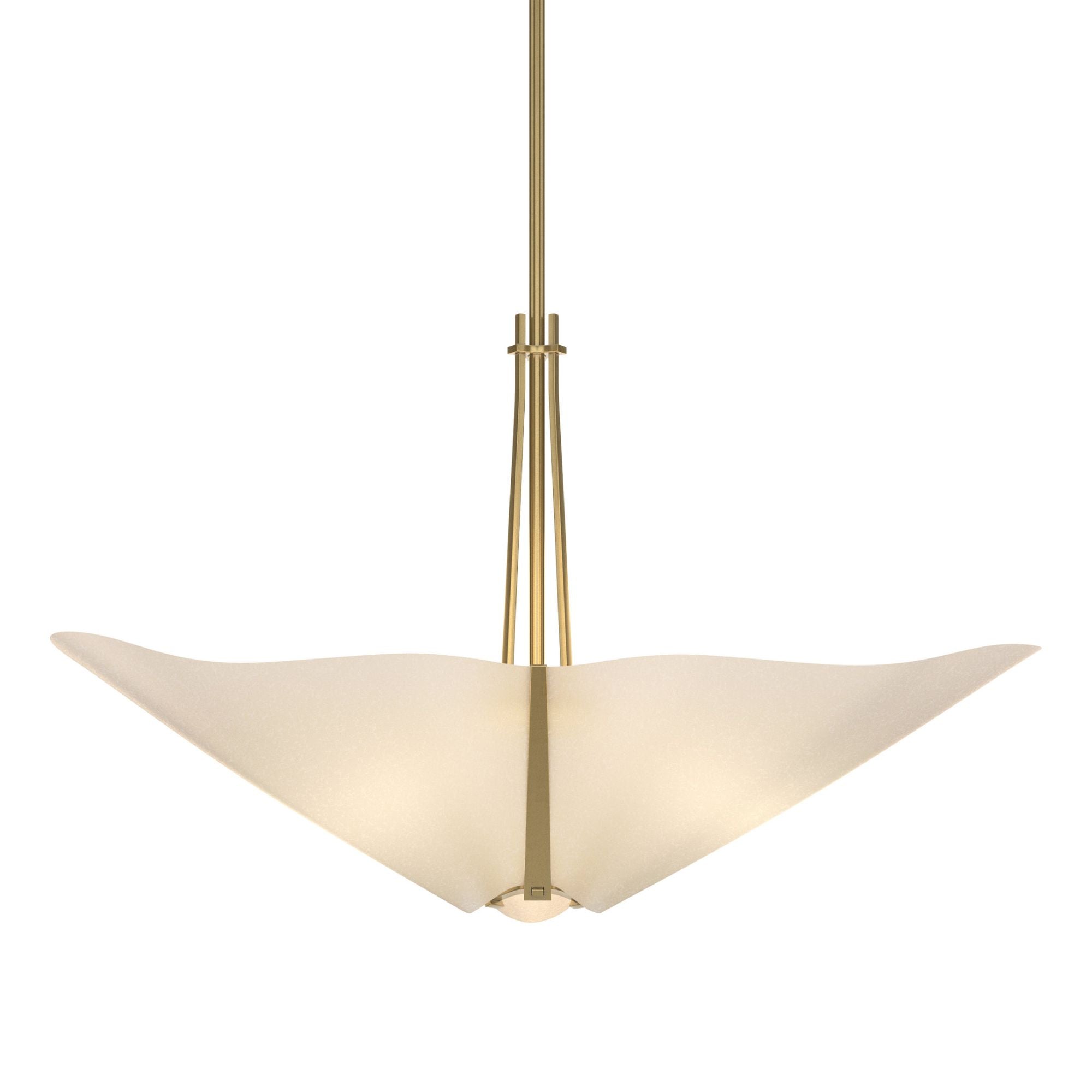 Kirigami 3 Light Pendant 3-Light Spun Frost (SH) in Modern Brass