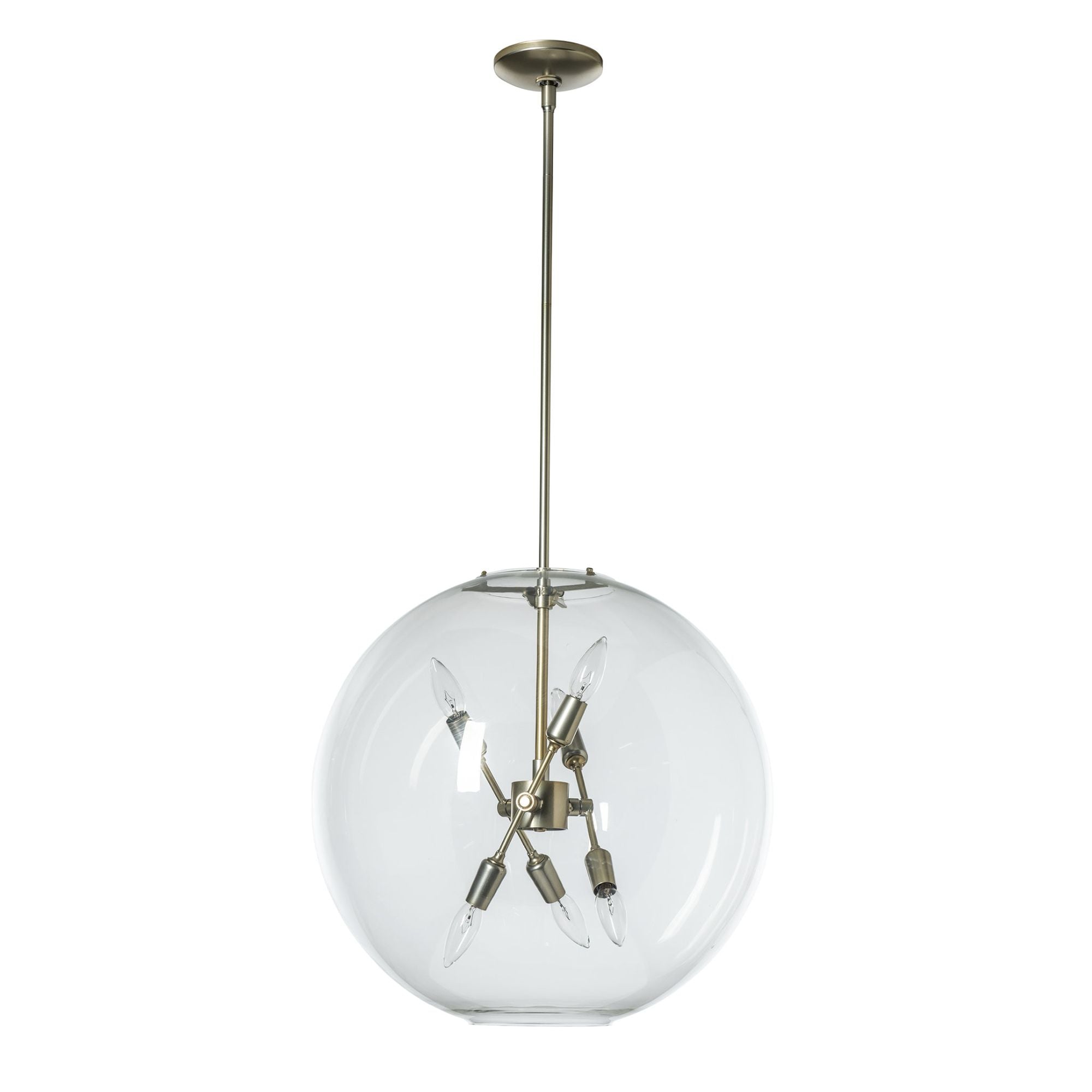 Sfera 6-Light Pendant 6-Light Clear Glass (ZM) in Modern Brass