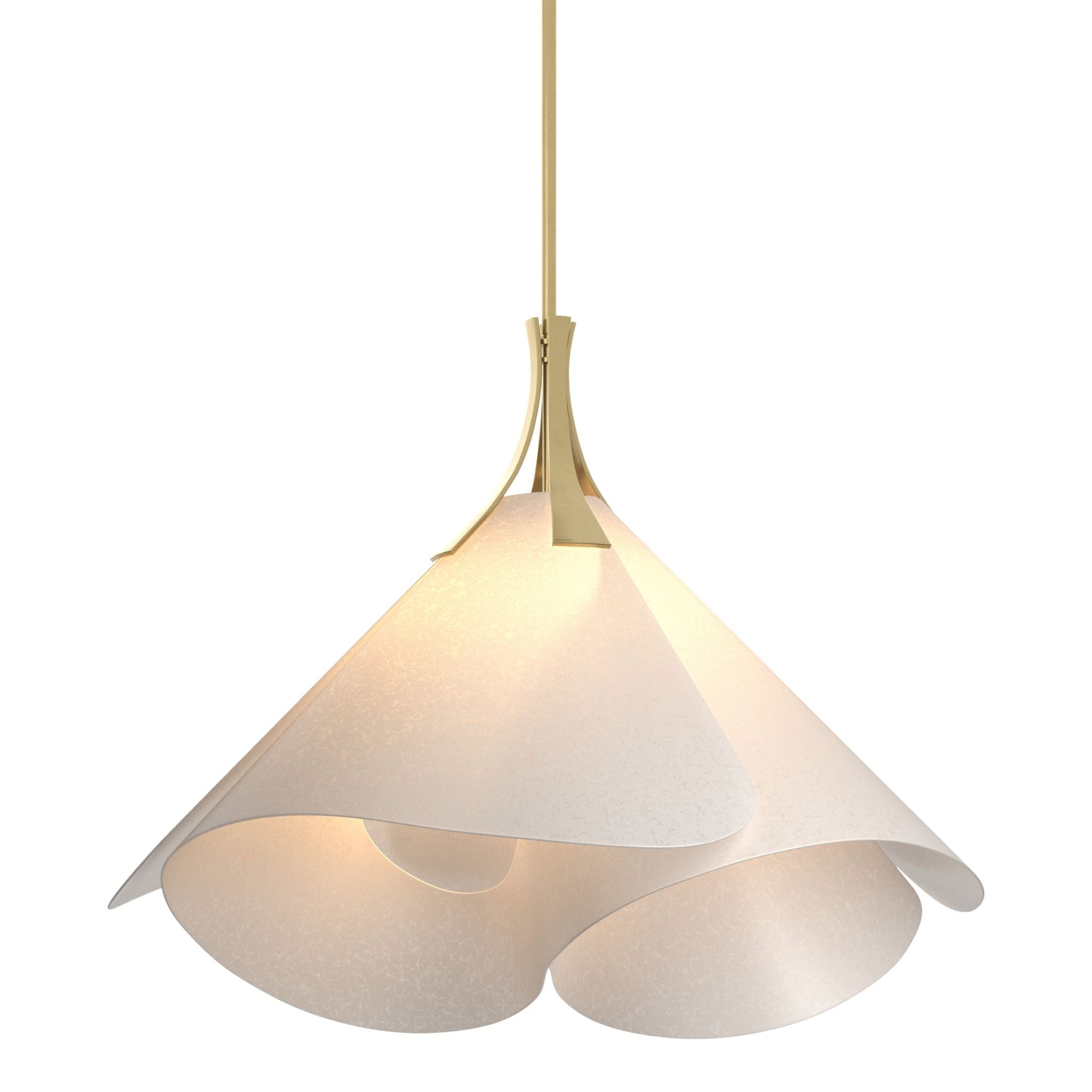 Mobius Large Pendant 1-Light Spun Frost (SH) in Modern Brass