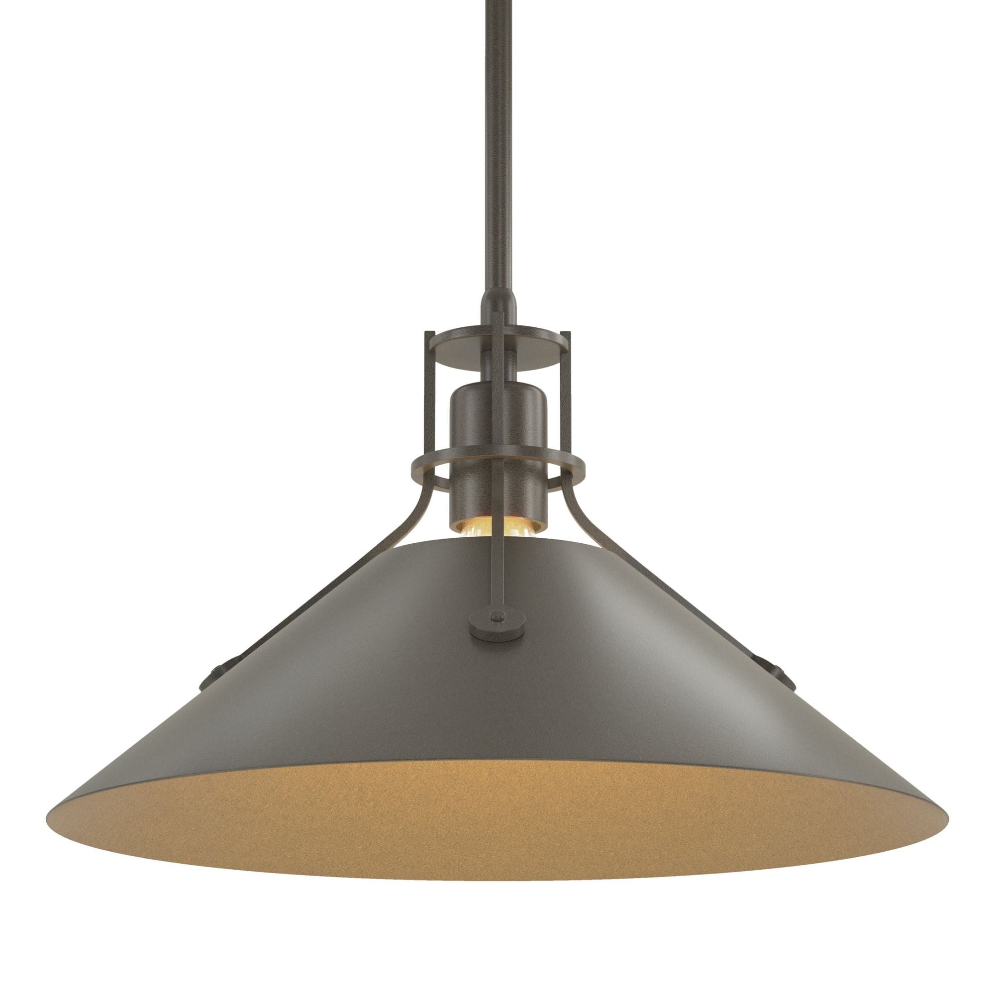 Henry Medium Steel Shade Pendant 1-Light Dark Smoke Accent in Dark Smoke
