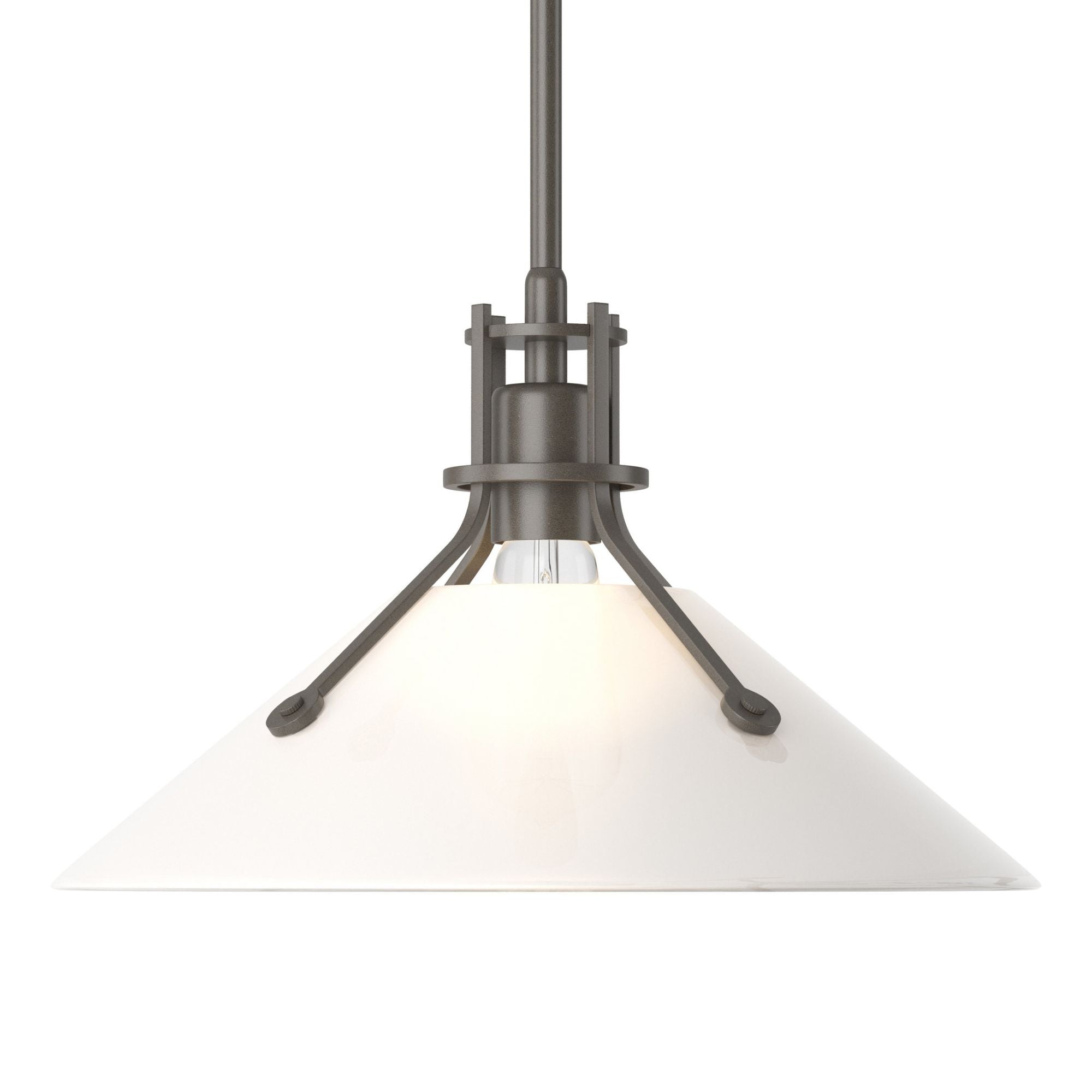 Henry Medium Frosted Glass Shade Pendant 1-Light Frosted Glass (FD) in Dark Smoke