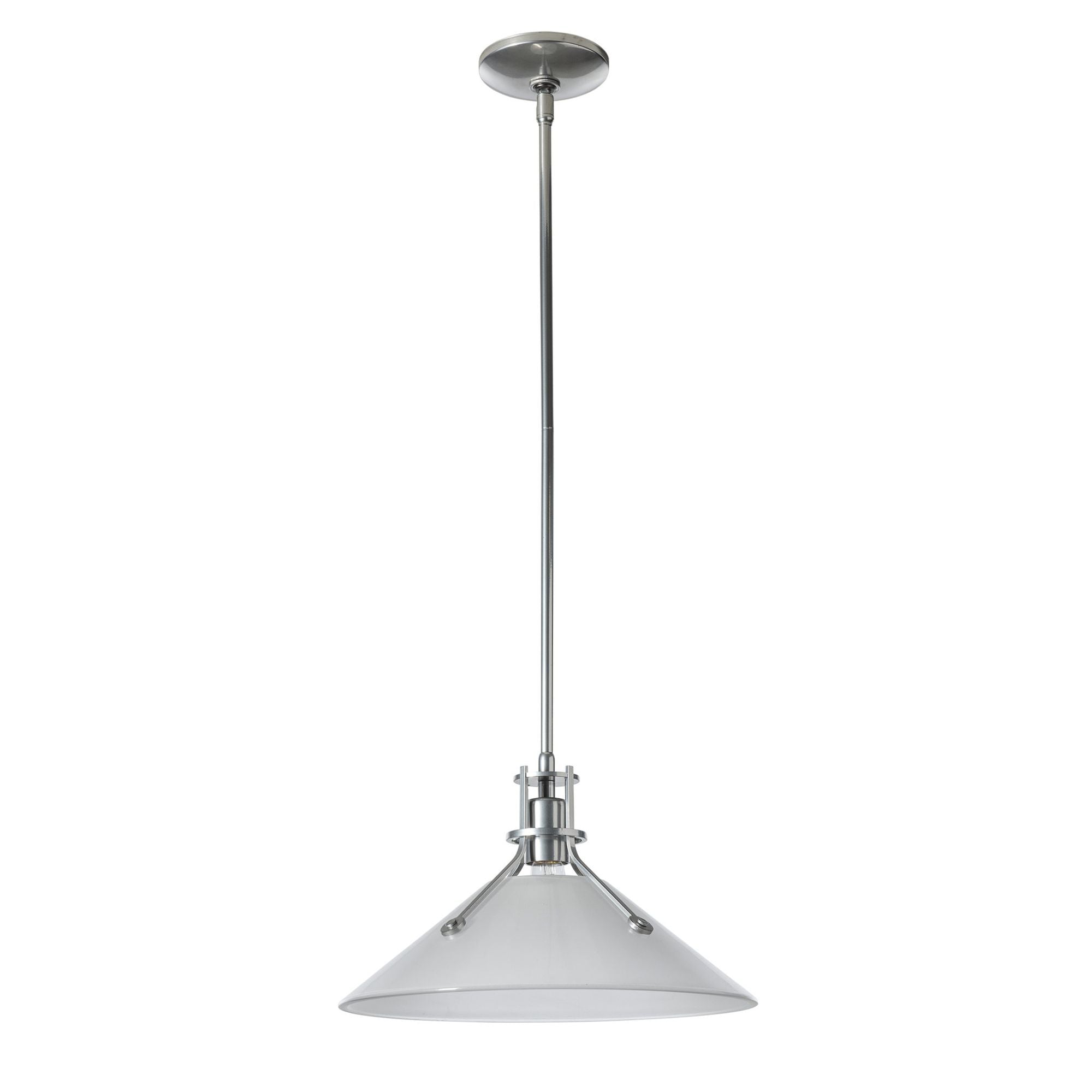 Henry Medium Frosted Glass Shade Pendant 1-Light Frosted Glass (FD) in Sterling