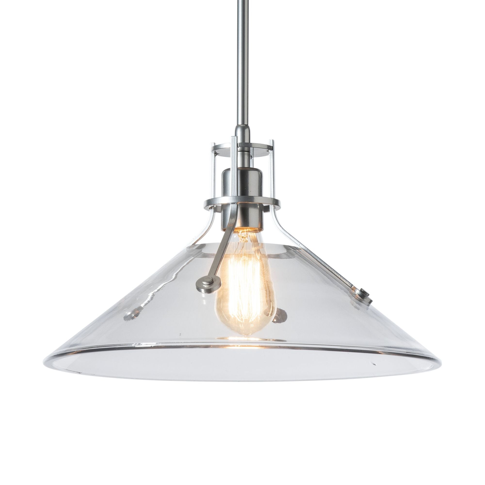 Henry Medium Clear Glass Shade Pendant 1-Light Clear Glass (ZM) in Sterling