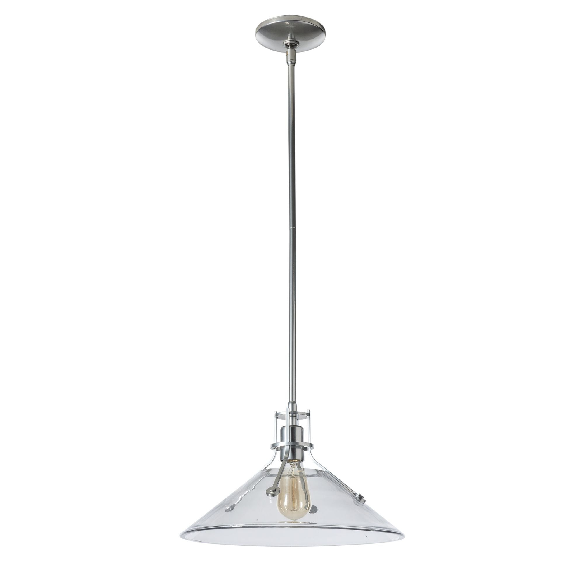 Henry Medium Clear Glass Shade Pendant 1-Light Clear Glass (ZM) in Sterling