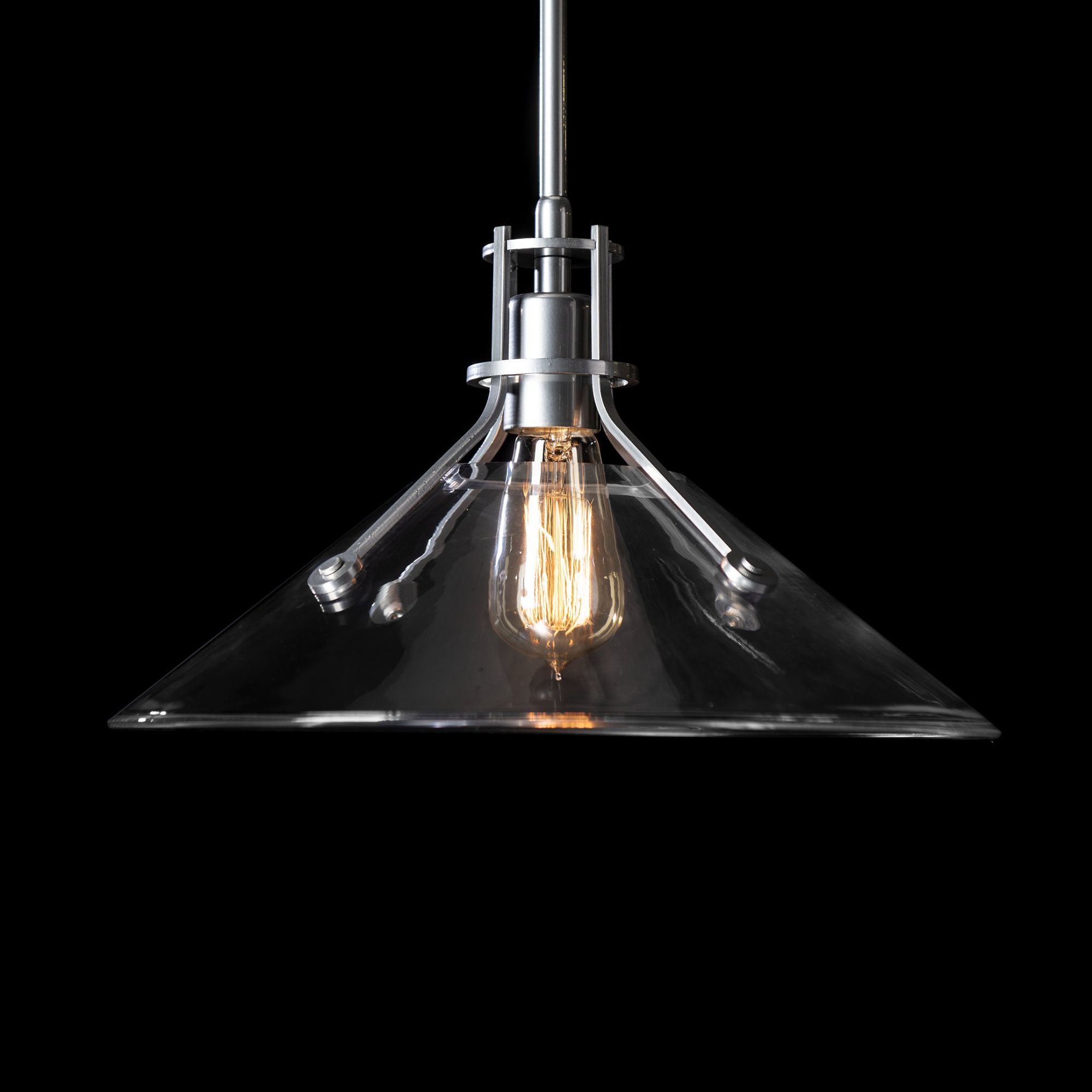 Henry Medium Clear Glass Shade Pendant 1-Light Clear Glass (ZM) in Sterling