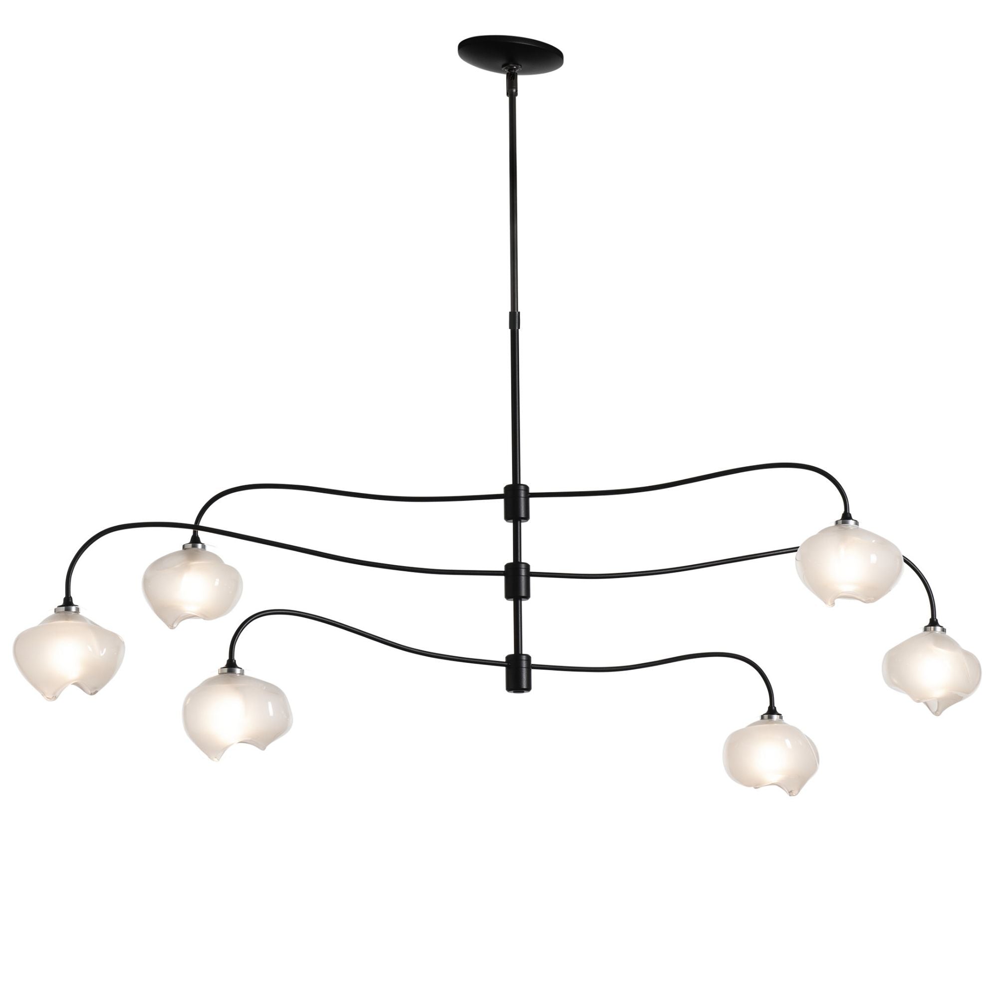 Ume 6-Light Large Pendant 6-Light Frosted Glass (FD) in Black