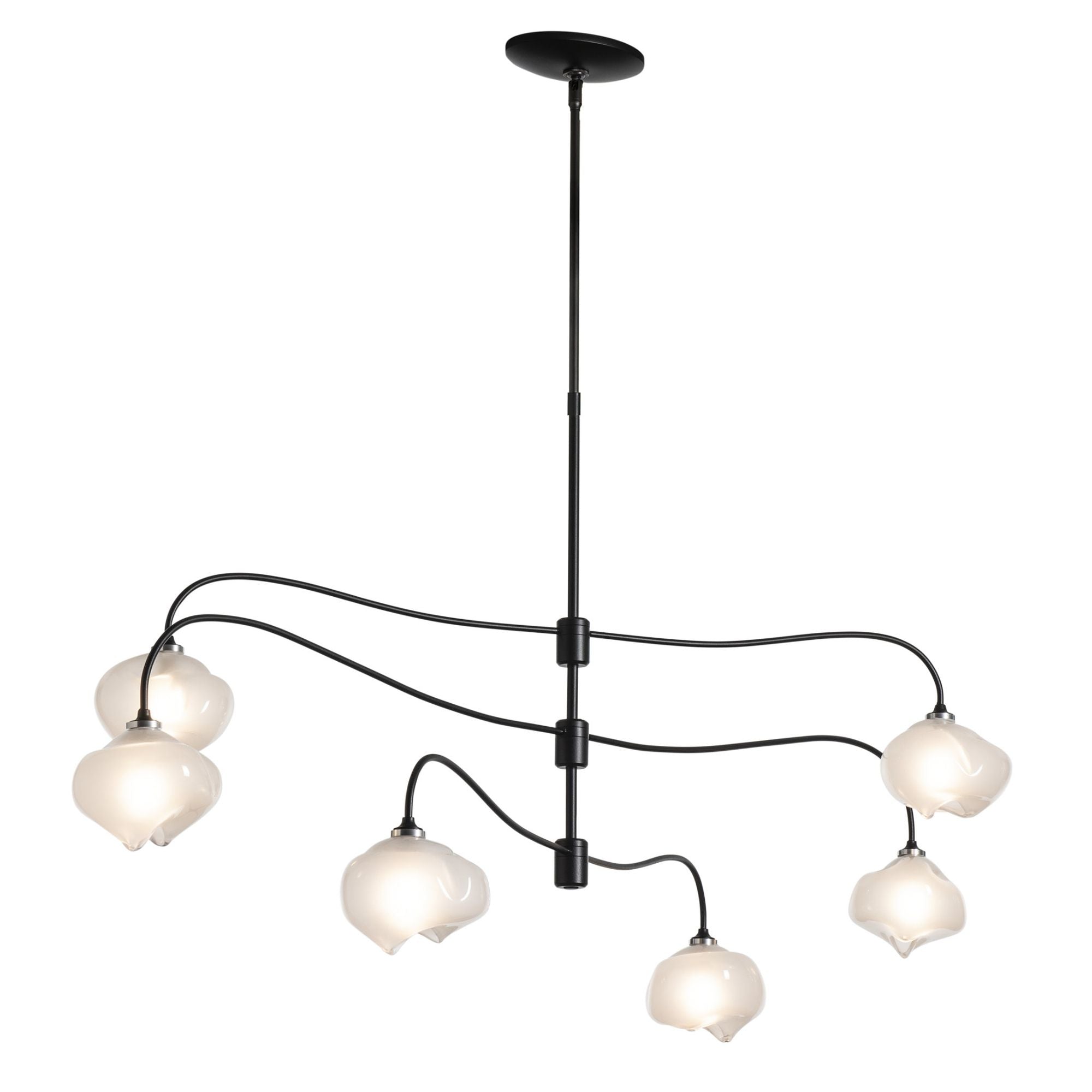 Ume 6-Light Large Pendant 6-Light Frosted Glass (FD) in Black