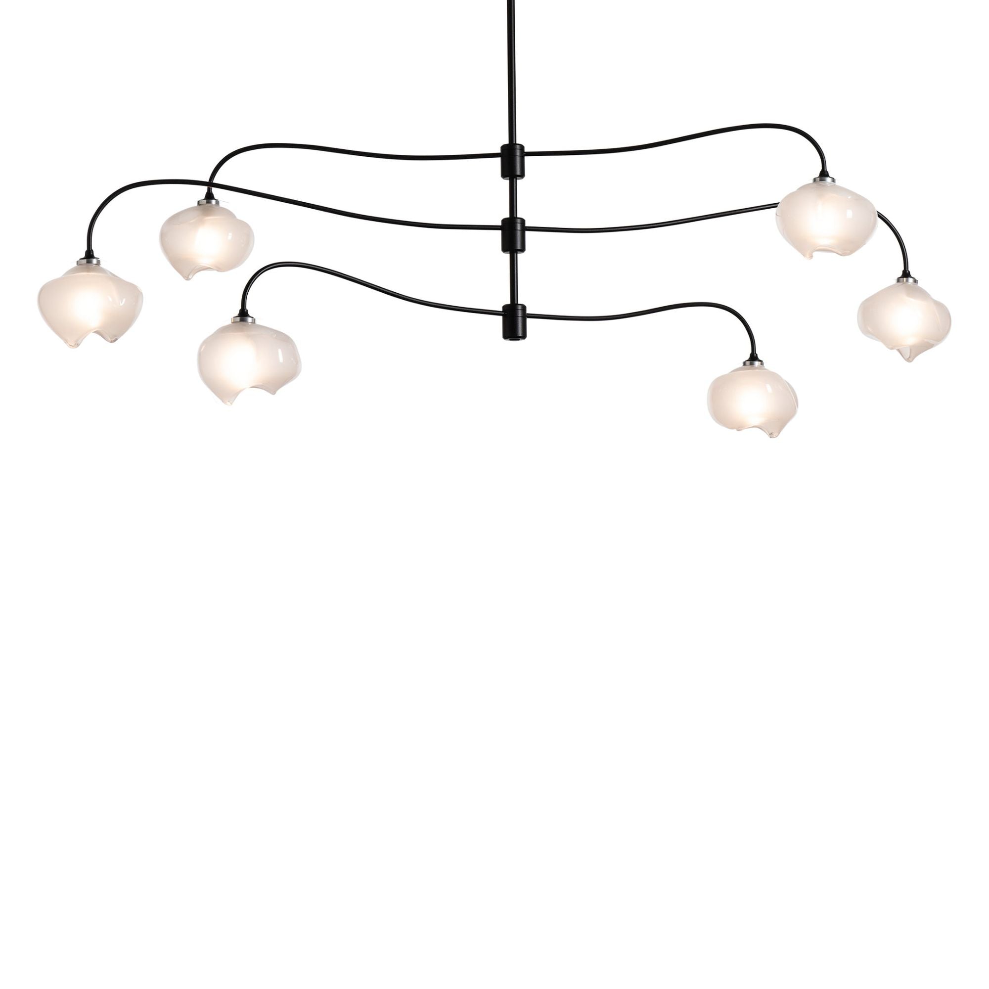 Ume 6-Light Large Pendant 6-Light Frosted Glass (FD) in Black