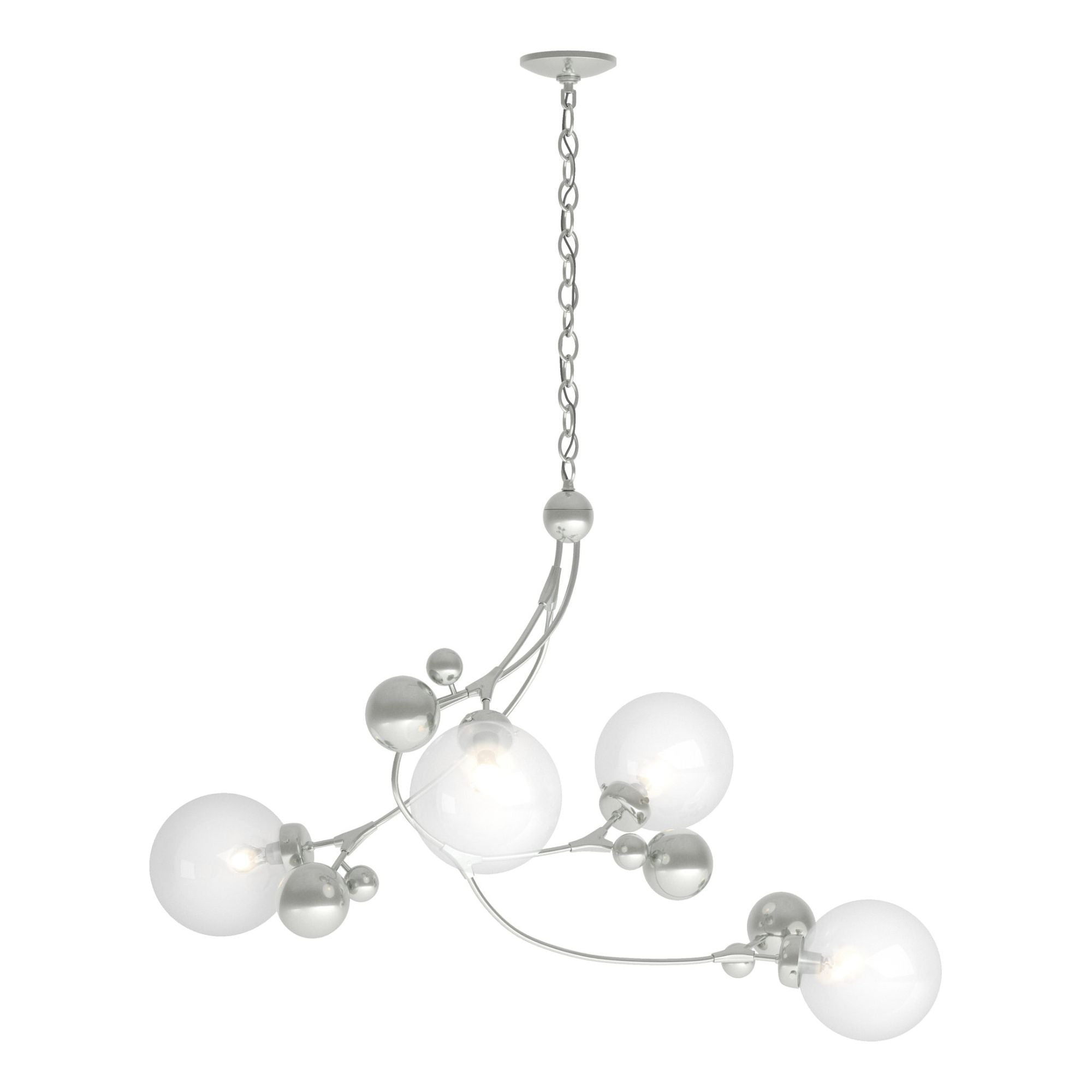 Sprig Pendant 4-Light Opaline Glass (WF) in Sterling
