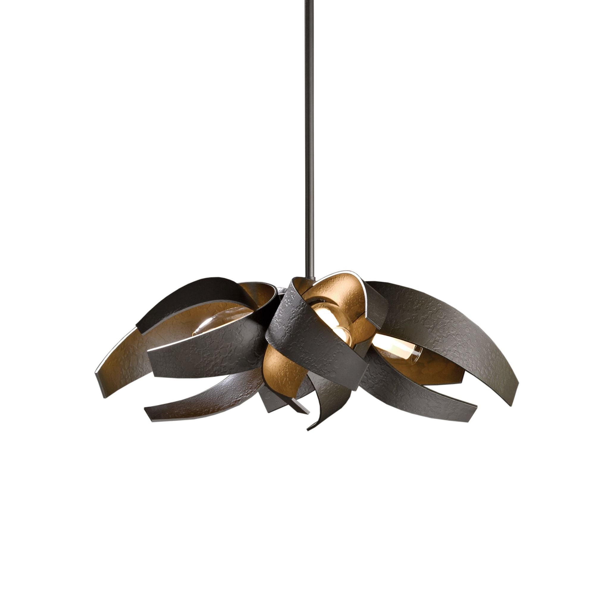 Corona Small Pendant 4-Light Clear Glass with Frosted Diffuser (YE) in Dark Smoke