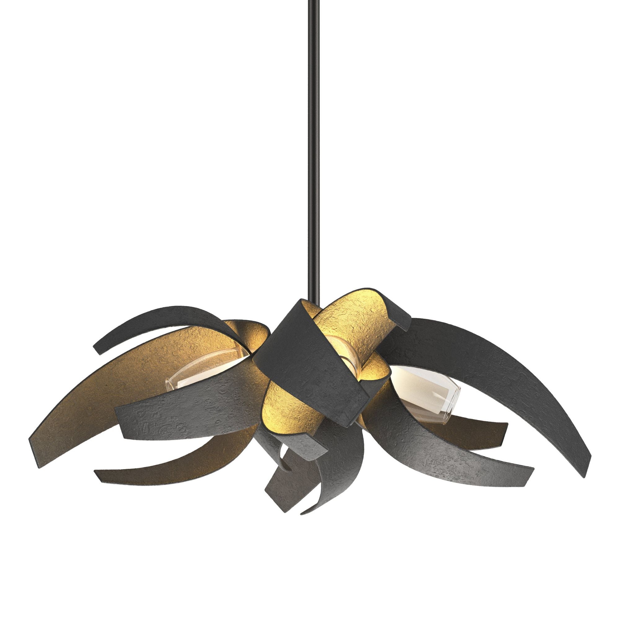 Corona Small Pendant 4-Light Clear Glass with Frosted Diffuser (YE) in Black