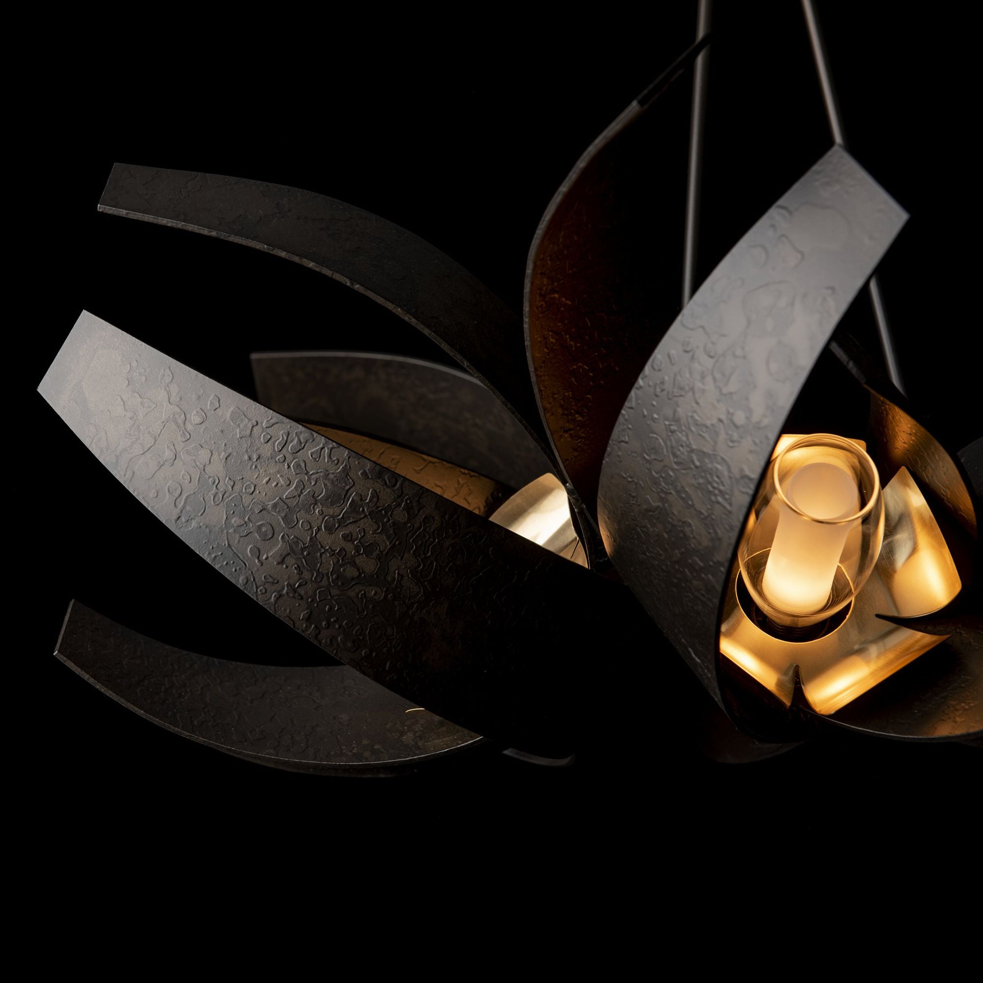 Corona Brass Accent Pendant 6-Light Brass Clear Glass with Frosted Diffuser (YE) in Dark Smoke