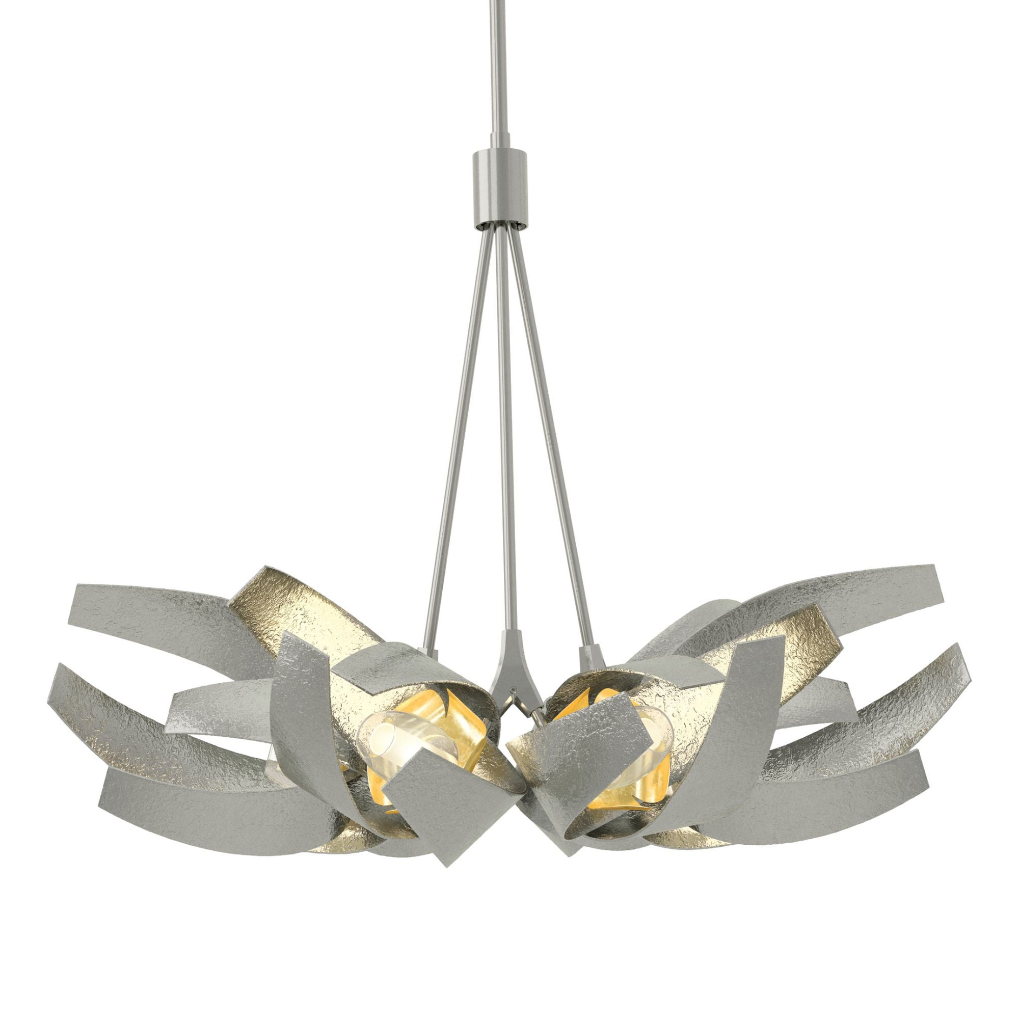 Corona Brass Accent Pendant 6-Light Brass Clear Glass with Frosted Diffuser (YE) in Sterling