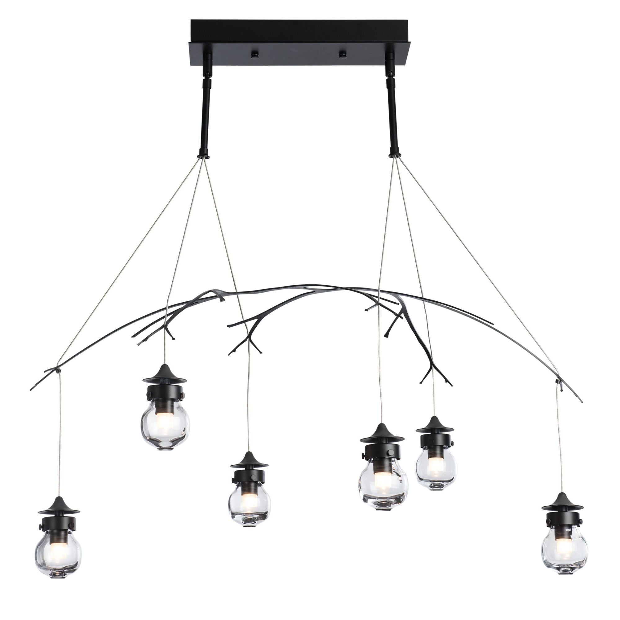 Kiwi Pendant 6-Light Clear Glass (ZM) in Black