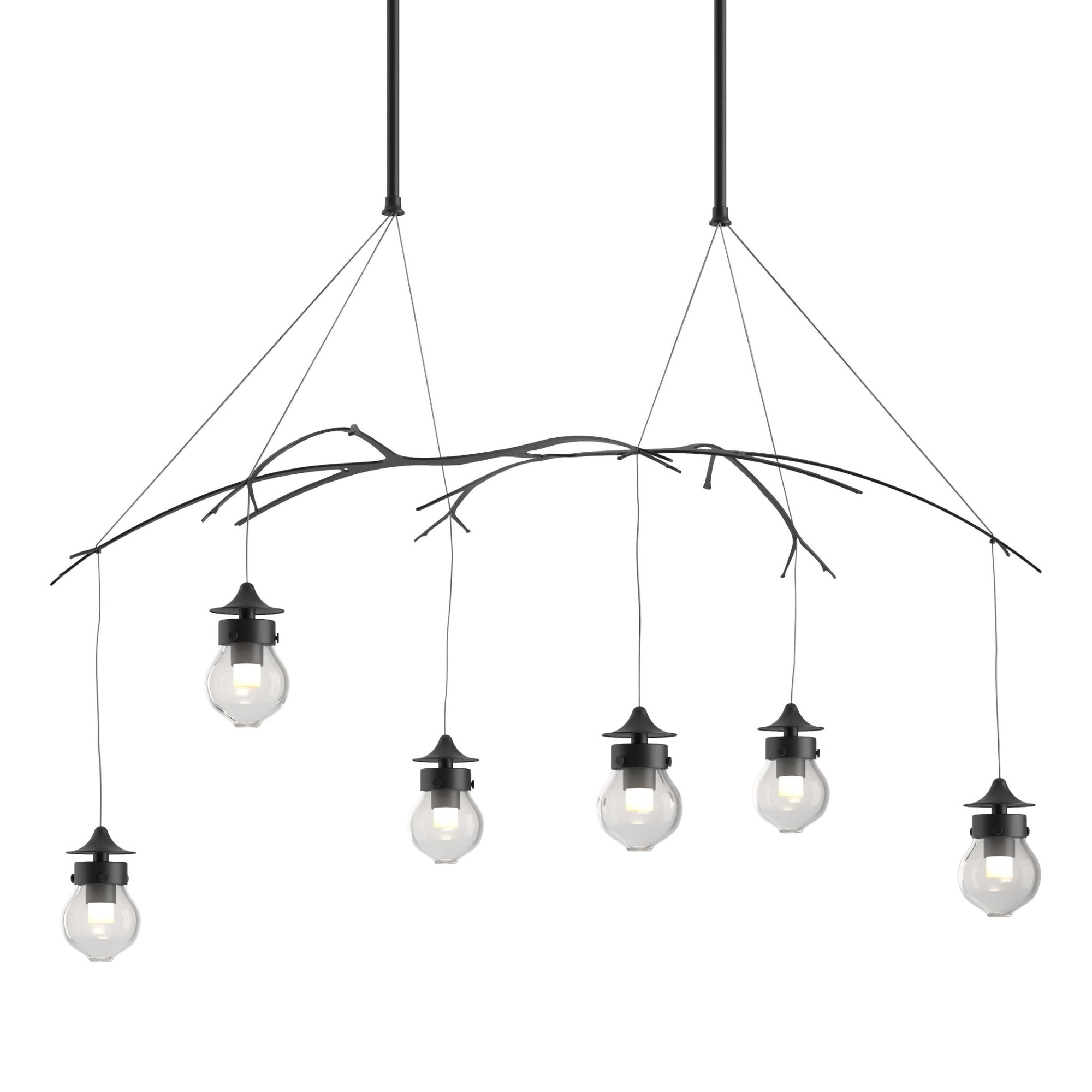 Kiwi Pendant 6-Light Clear Glass (ZM) in Black