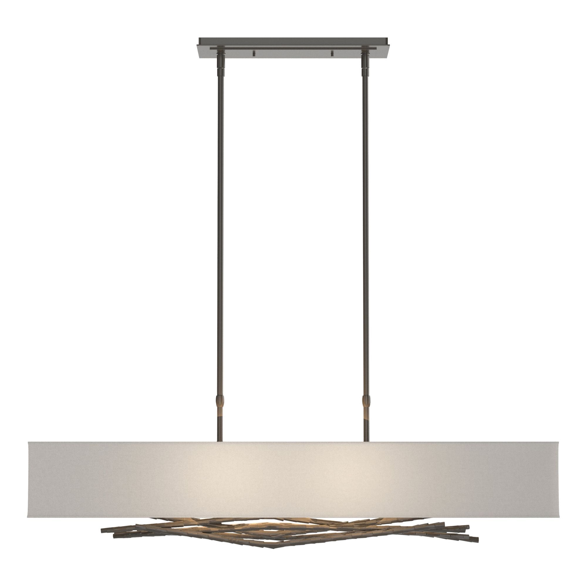 Brindille Pendant 4-Light Natural Anna Shade (SF) in Dark Smoke
