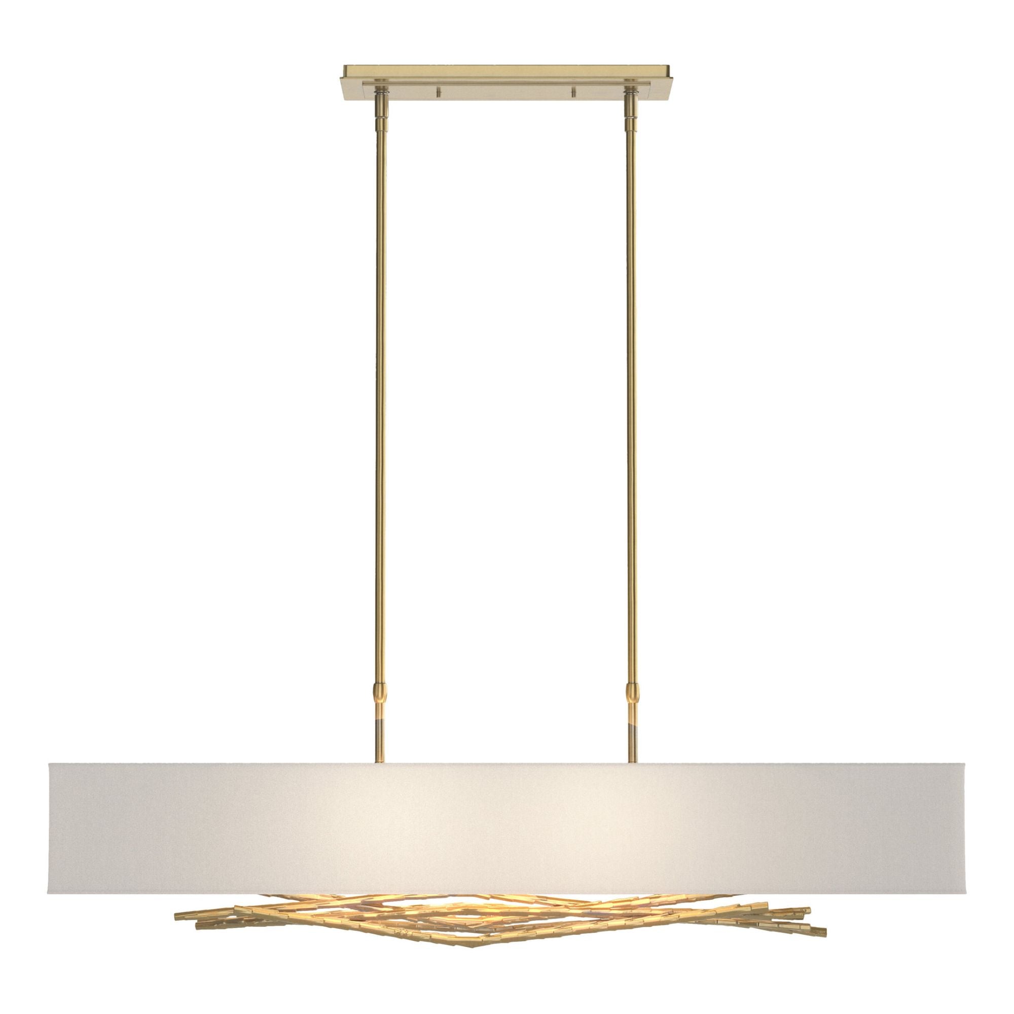 Brindille Pendant 4-Light Natural Anna Shade (SF) in Modern Brass