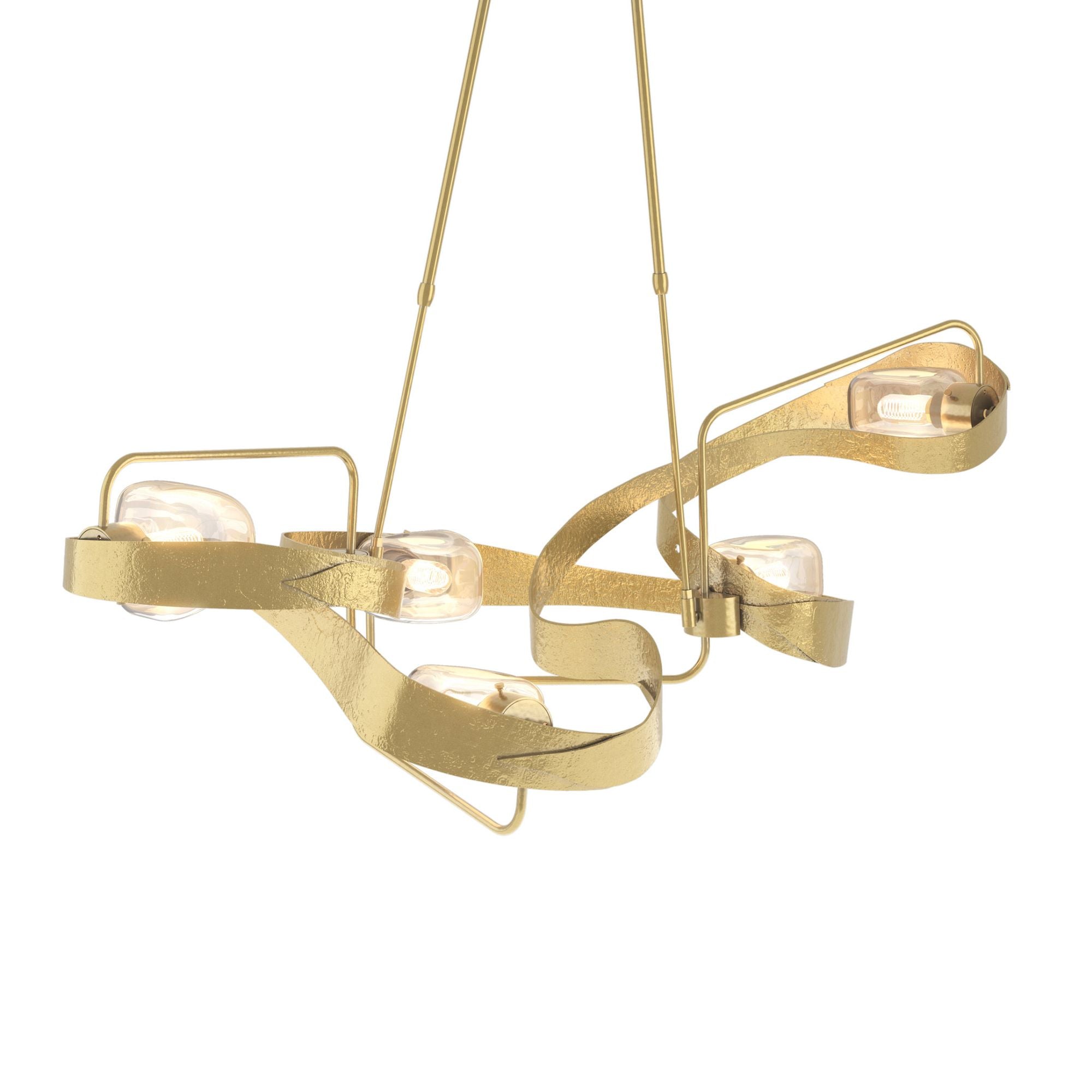 Graffiti Pendant 5-Light Clear Glass (ZM) in Modern Brass
