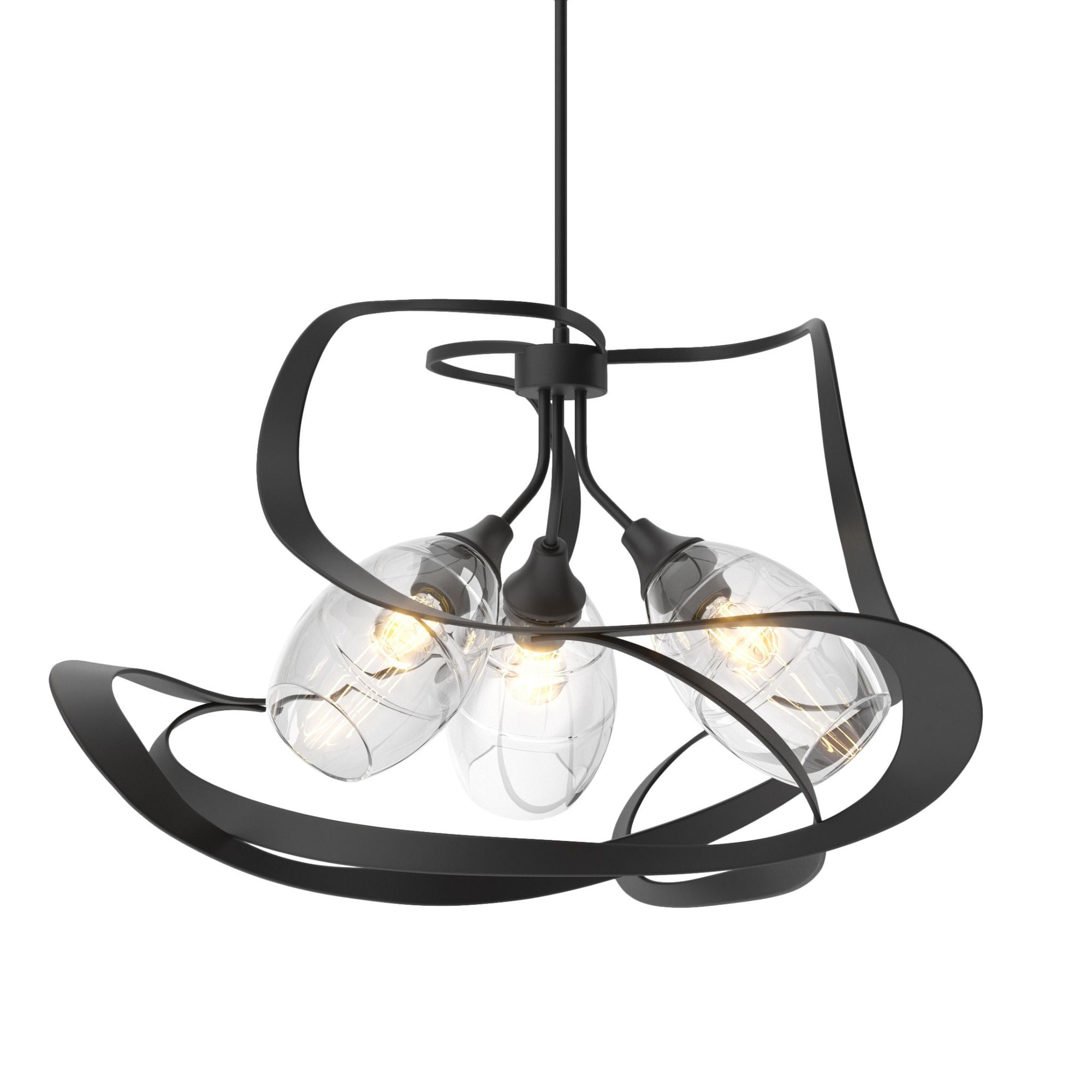 Nest Pendant 3-Light Clear Glass (ZM) in Black
