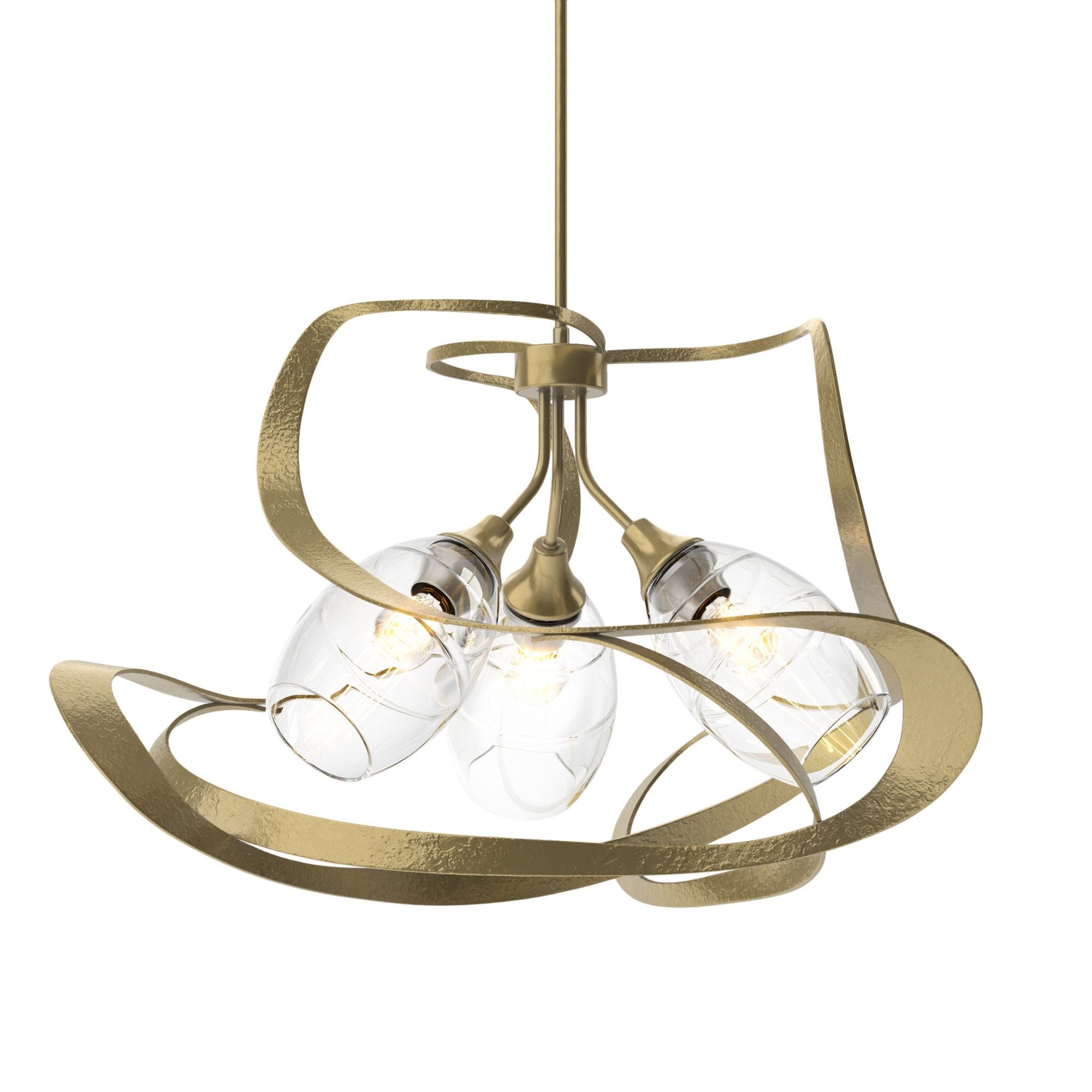 Nest Pendant 3-Light Clear Glass (ZM) in Modern Brass