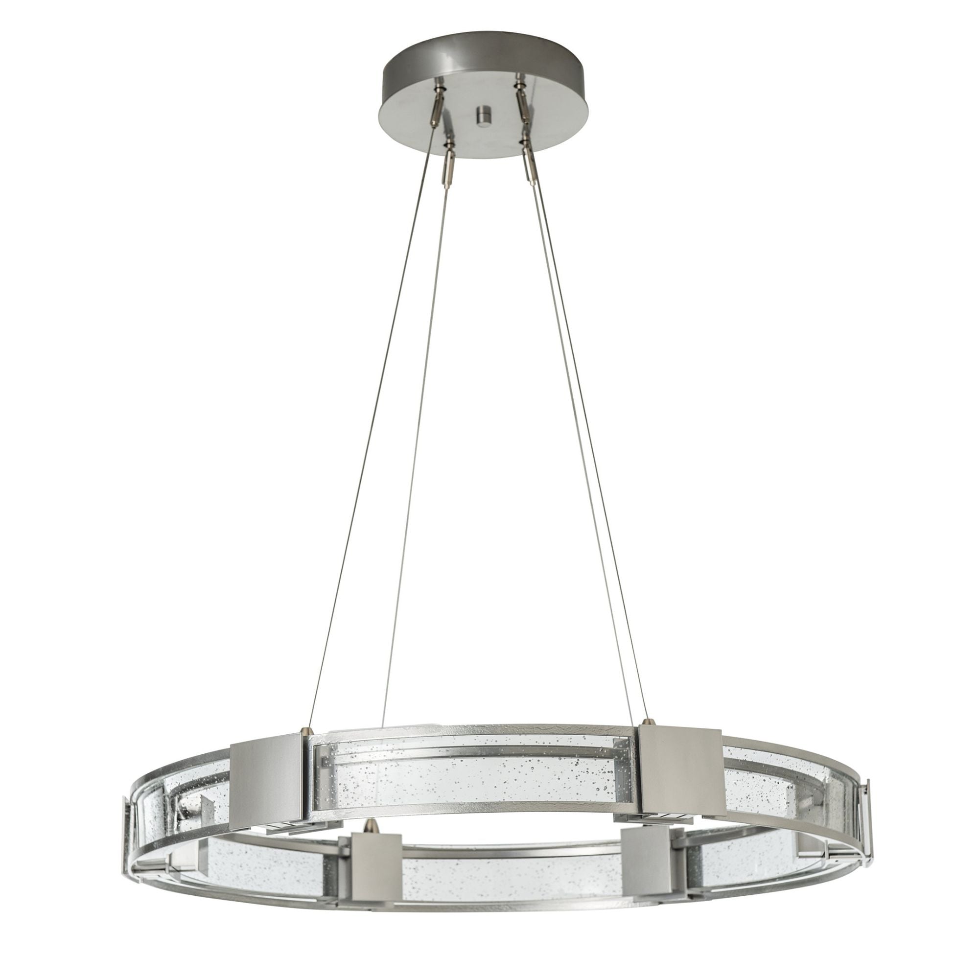 Aura Glass Pendant 6-Light Seeded Clear Glass (II) in Sterling