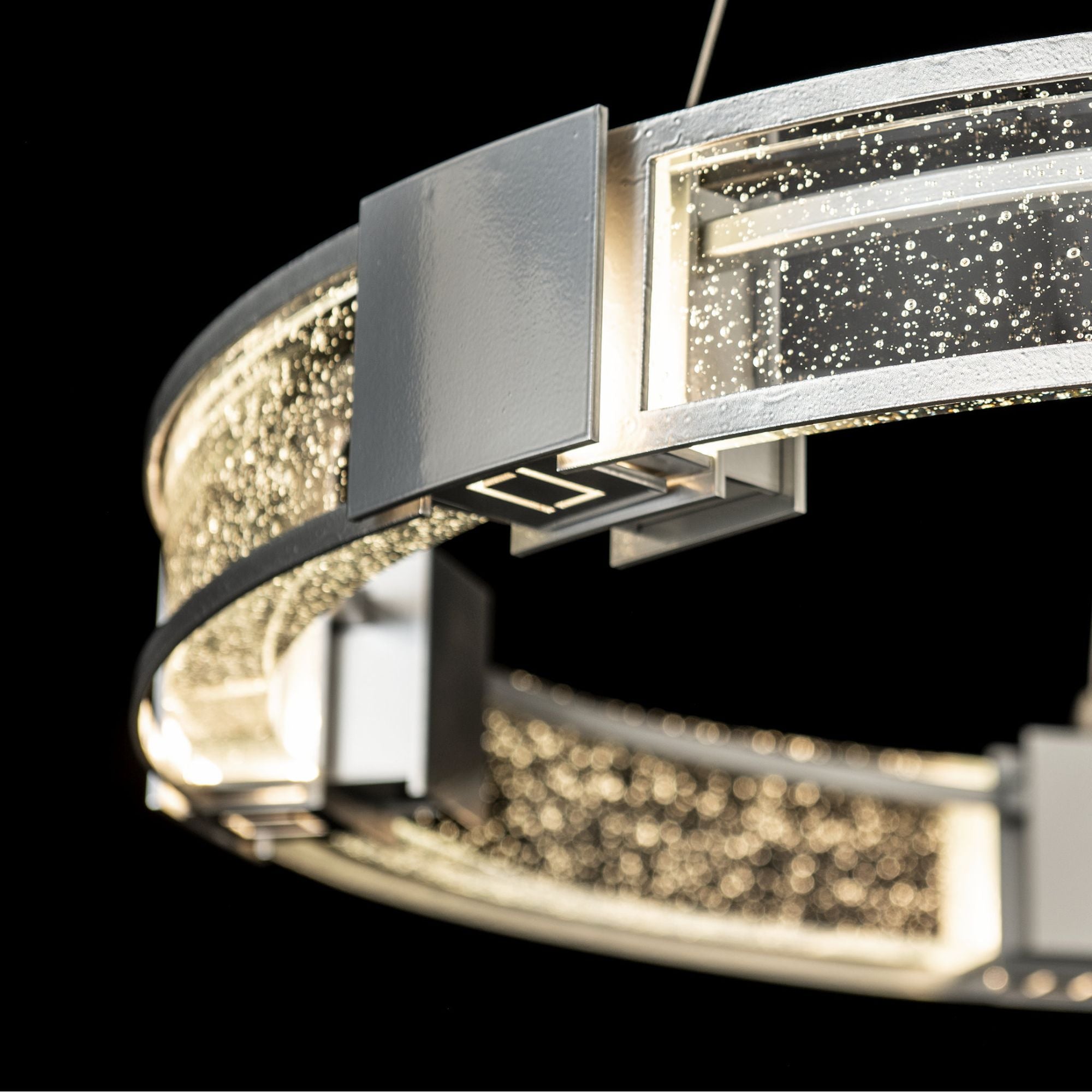 Aura Glass Pendant 6-Light Seeded Clear Glass (II) in Sterling