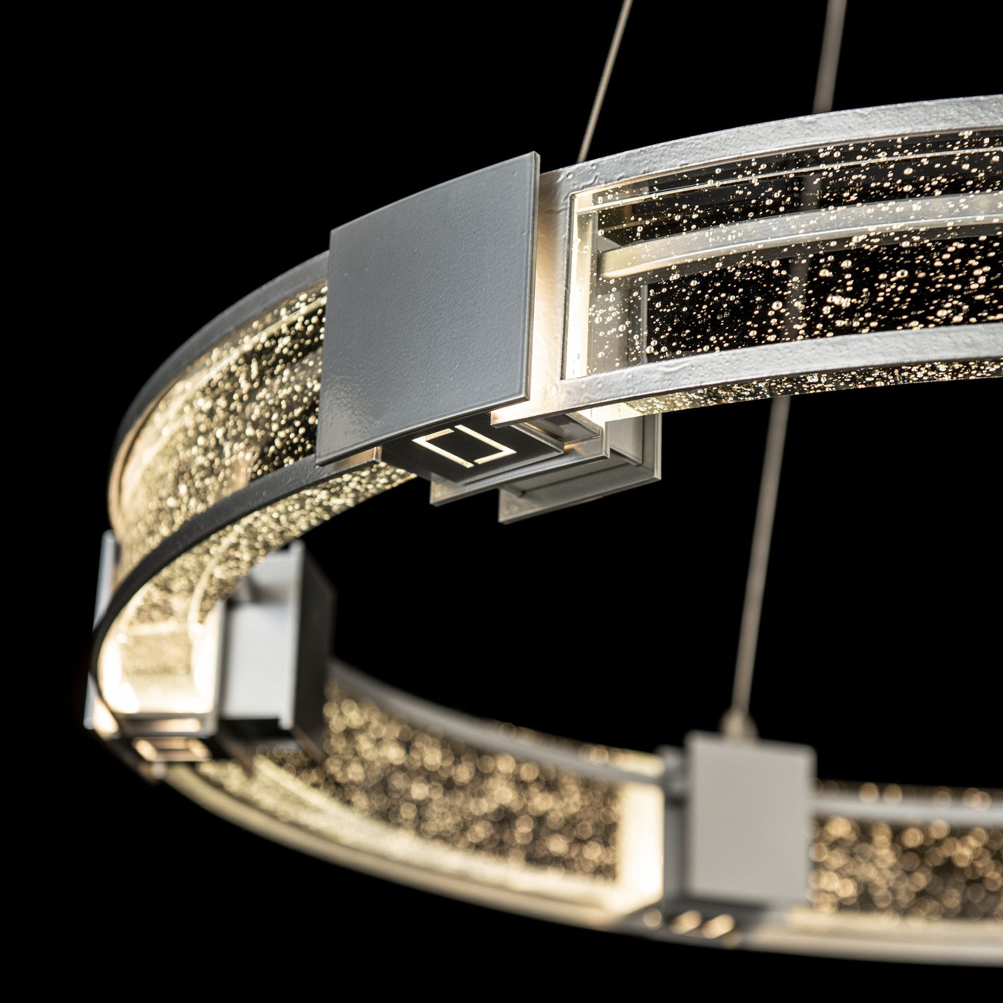 Aura Glass Pendant 6-Light Seeded Clear Glass (II) in Sterling