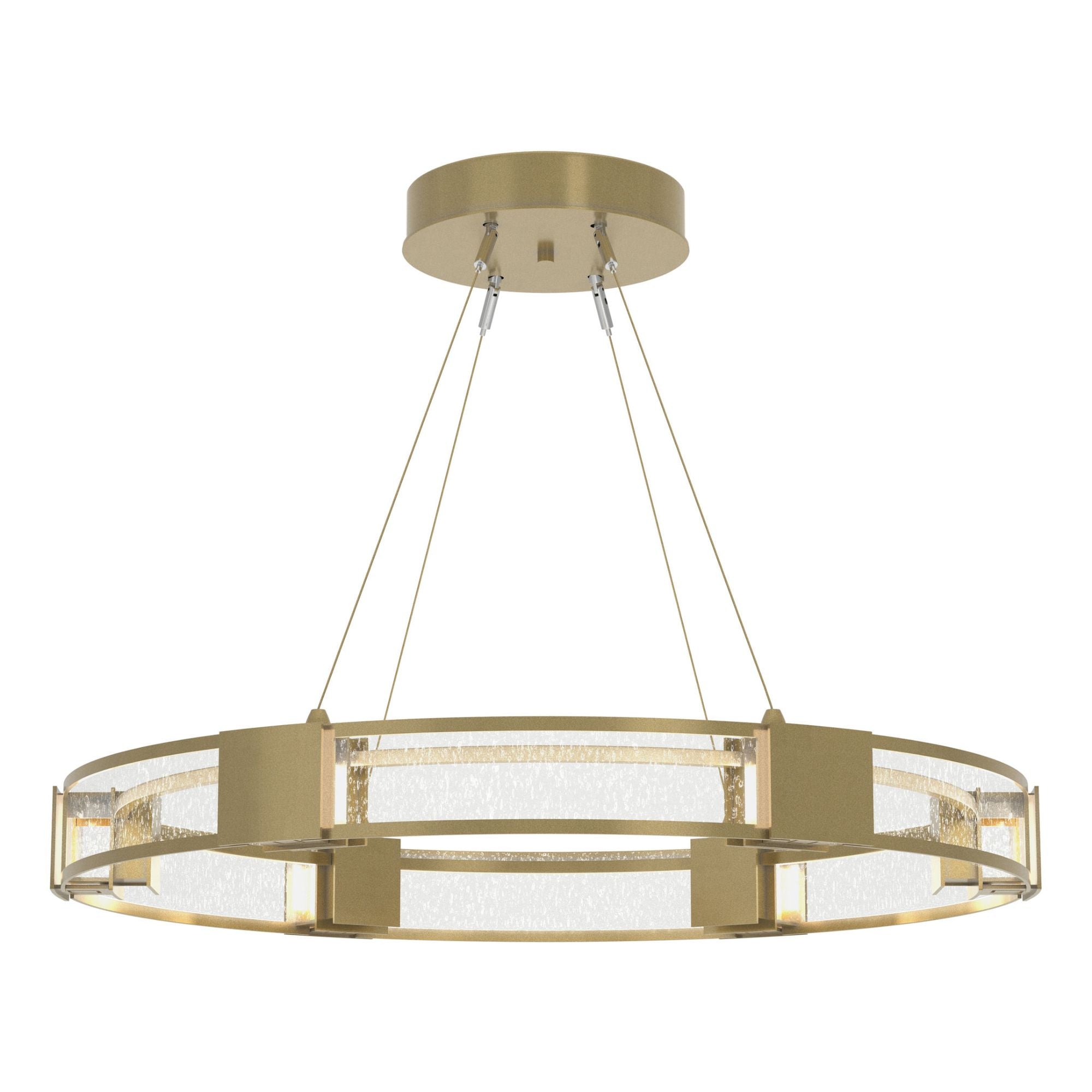 Aura Glass Pendant 6-Light Seeded Clear Glass (II) in Modern Brass