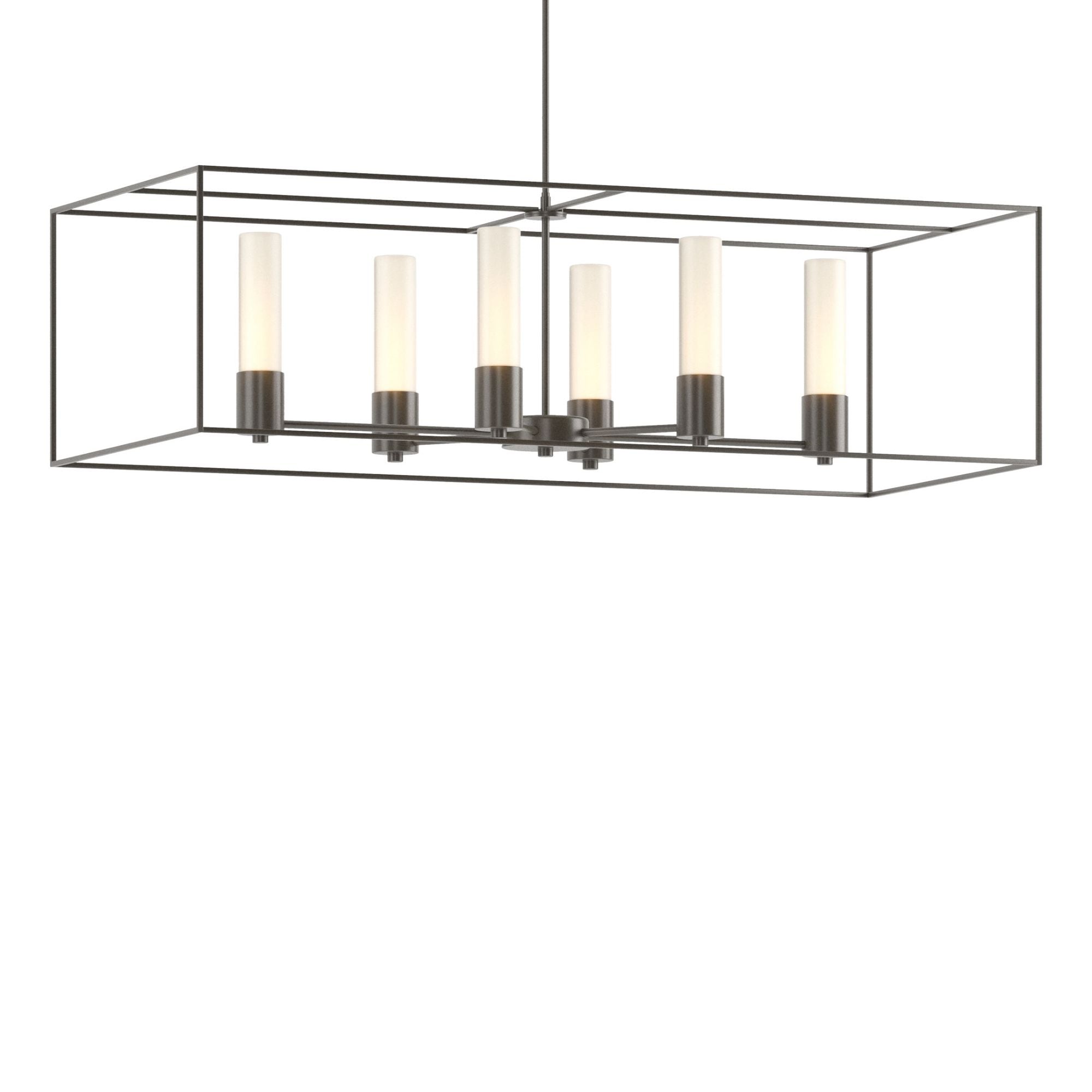 Portico Pendant 6-Light Dark Smoke Accent Opal Glass (GG) in Dark Smoke